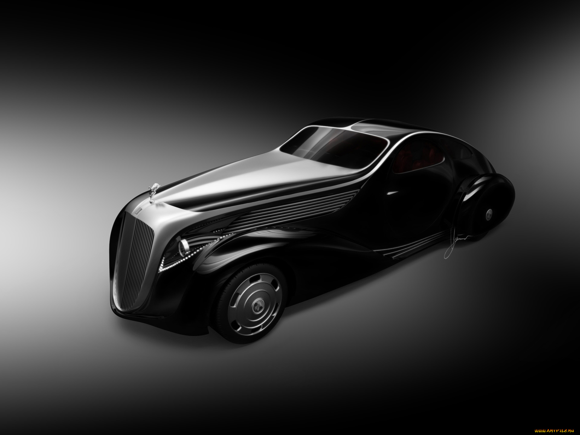 rolls-royce, jonckheere, concept, 2012, автомобили, 3д, jonckheere, чёрный, rolls-royce, черно-белая, фотография, 2012, concept