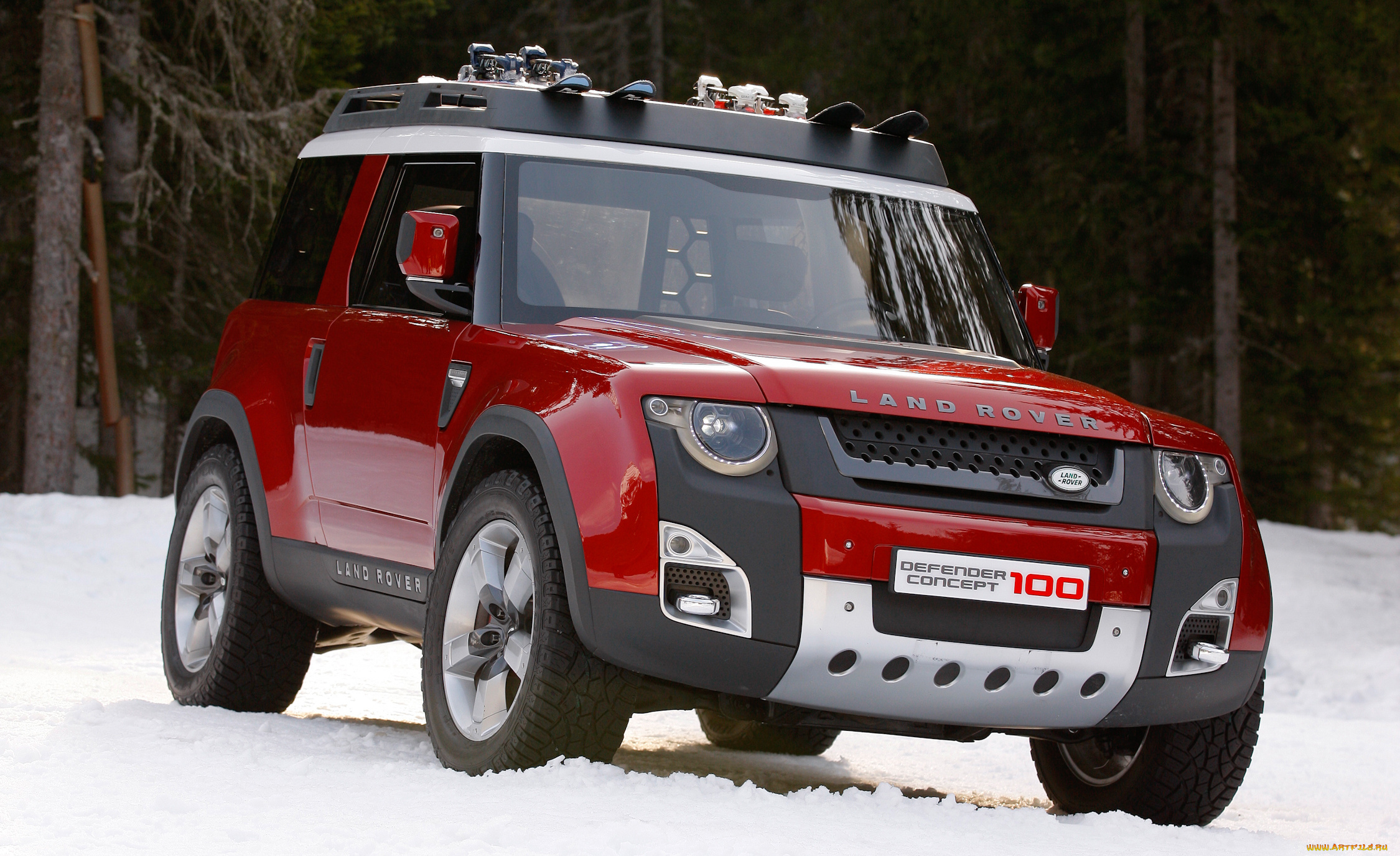 land-rover, defender, concept, 2016, автомобили, land-rover, defender, concept, 2016, внедорожник, природа, красный, джип