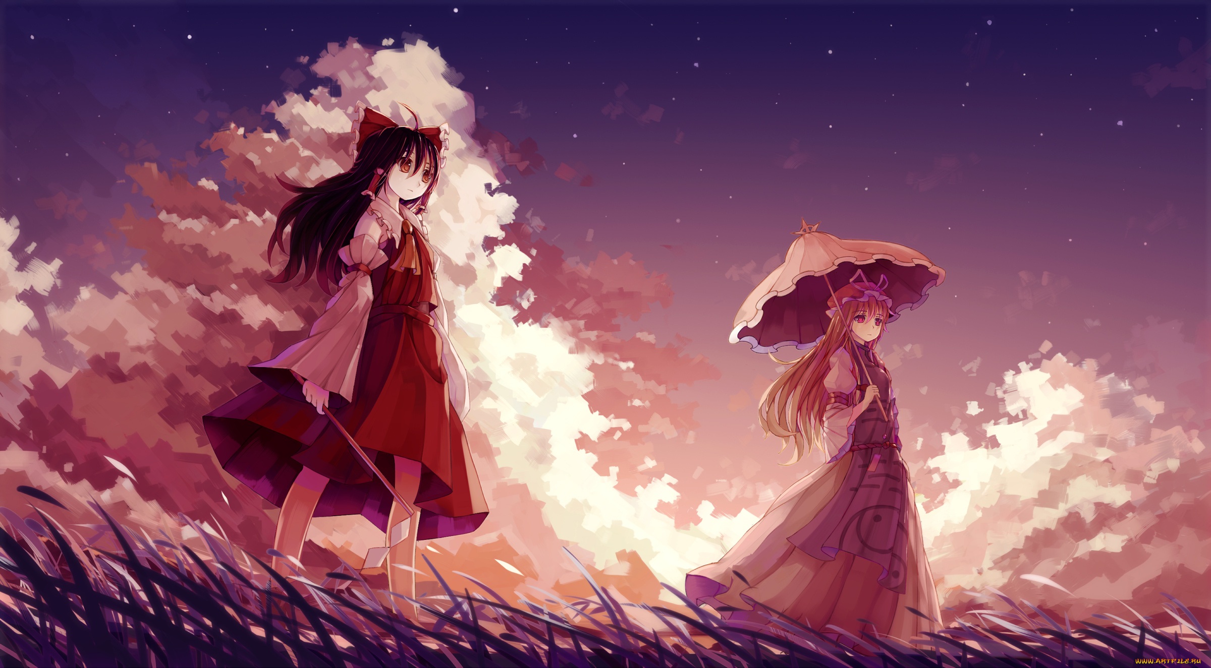 аниме, touhou, dead, line, yakumo, yukari, hakurei, reimu