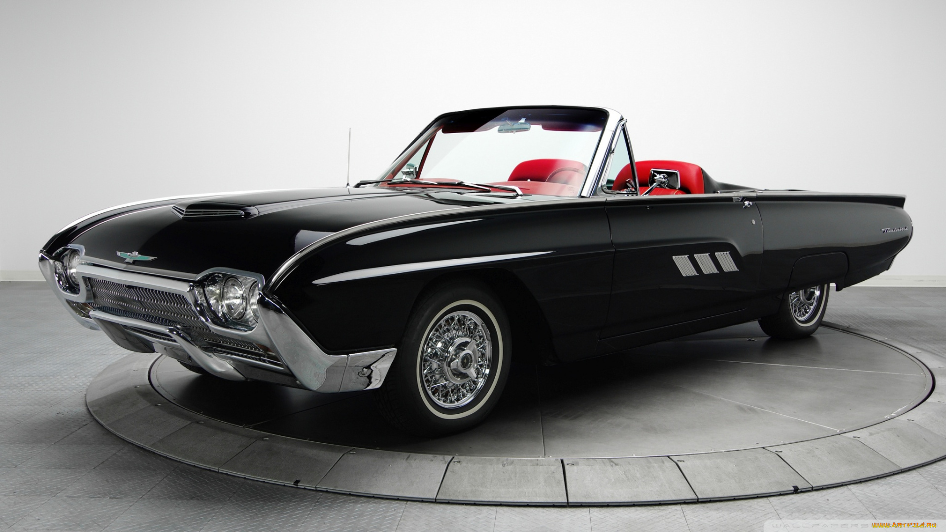 ford, thunderbird, sport, roadster, 1963, автомобили, ford, черный, thunderbird, sport, roadster, 1963, форд, кабриолет