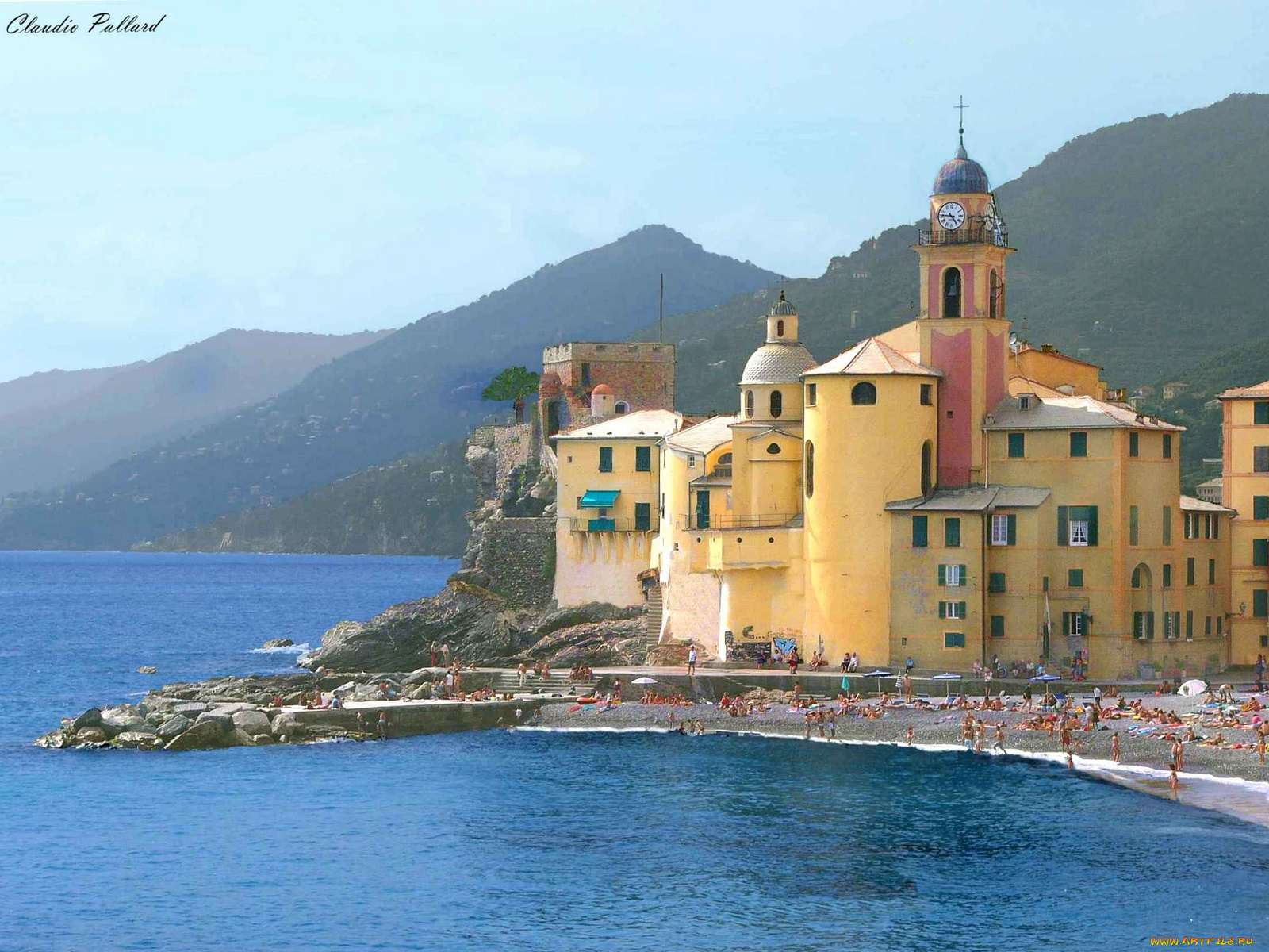 города, католические, соборы, костелы, аббатства, camogli, liguria, italy