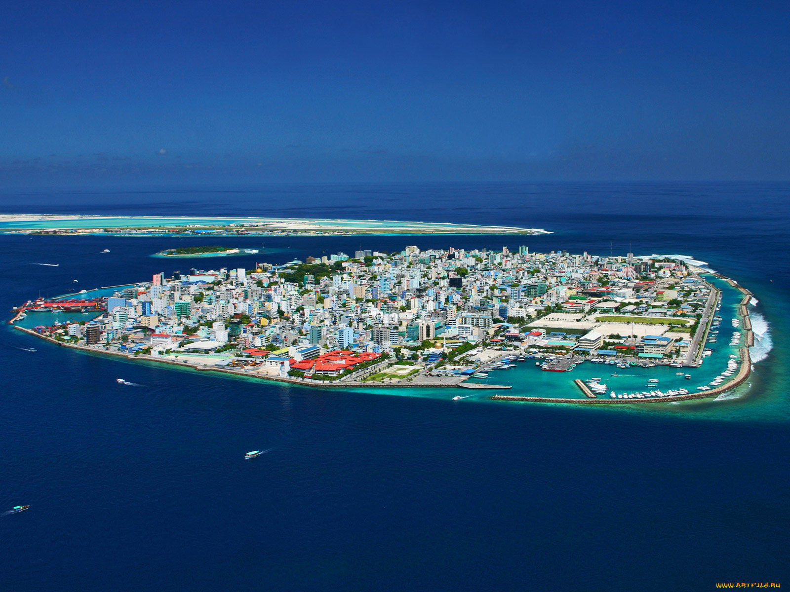 maldive, islands, города, пейзажи