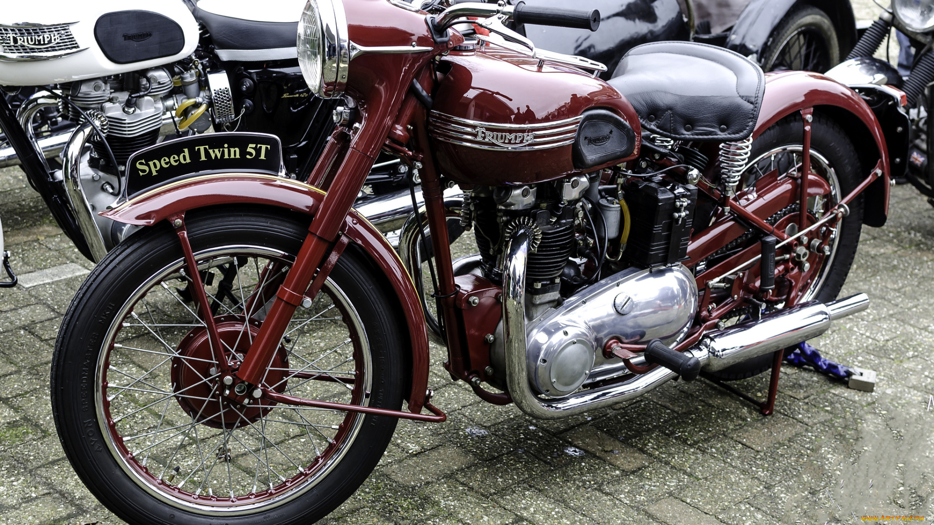 triumph, speed, twin, 5a, 1954, мотоциклы, triumph, автошоу, выставка, ретро, история
