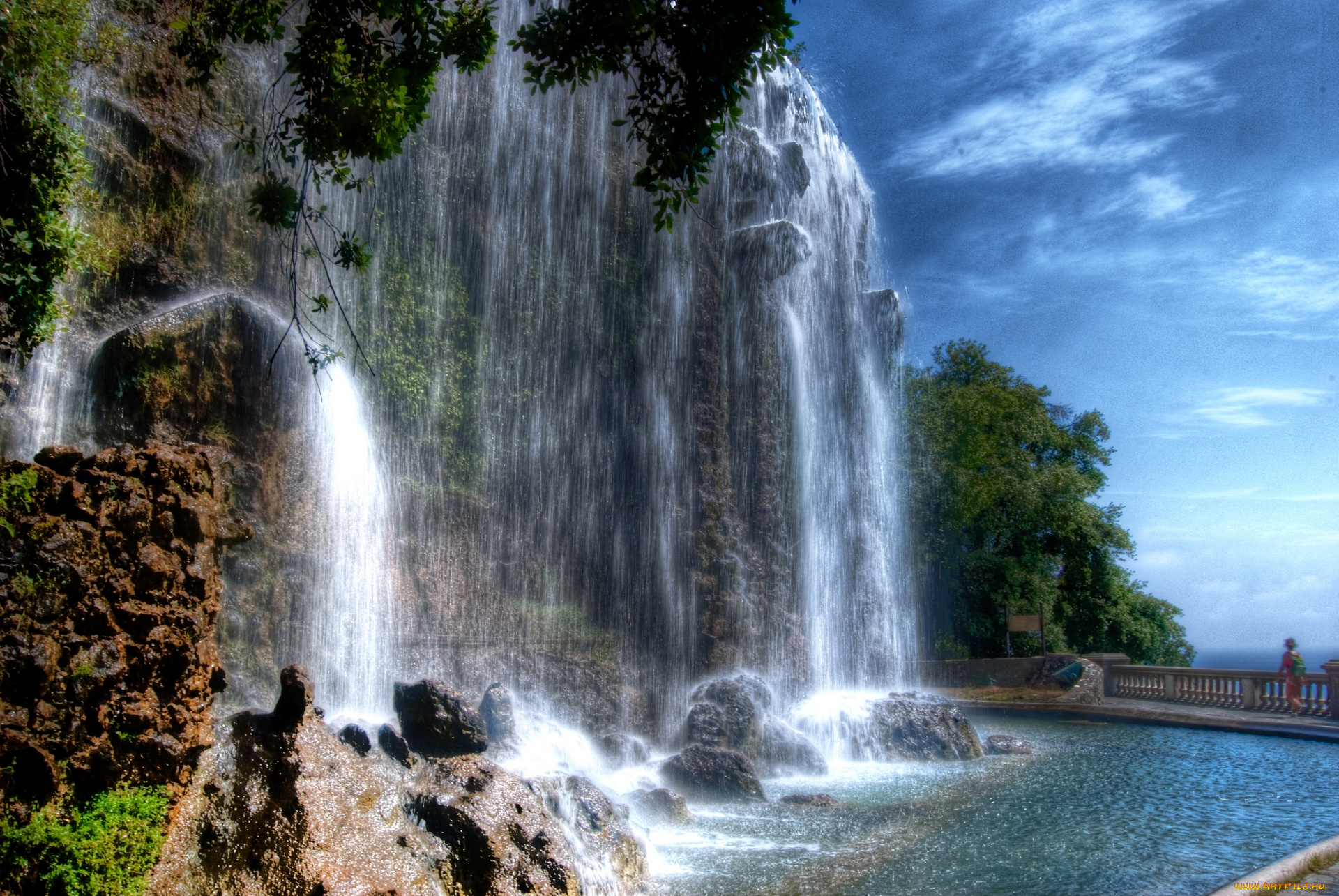 waterfall, of, castle, hill, , nice, , france, природа, водопады, водопад, франция, ницца, france, nice, парк