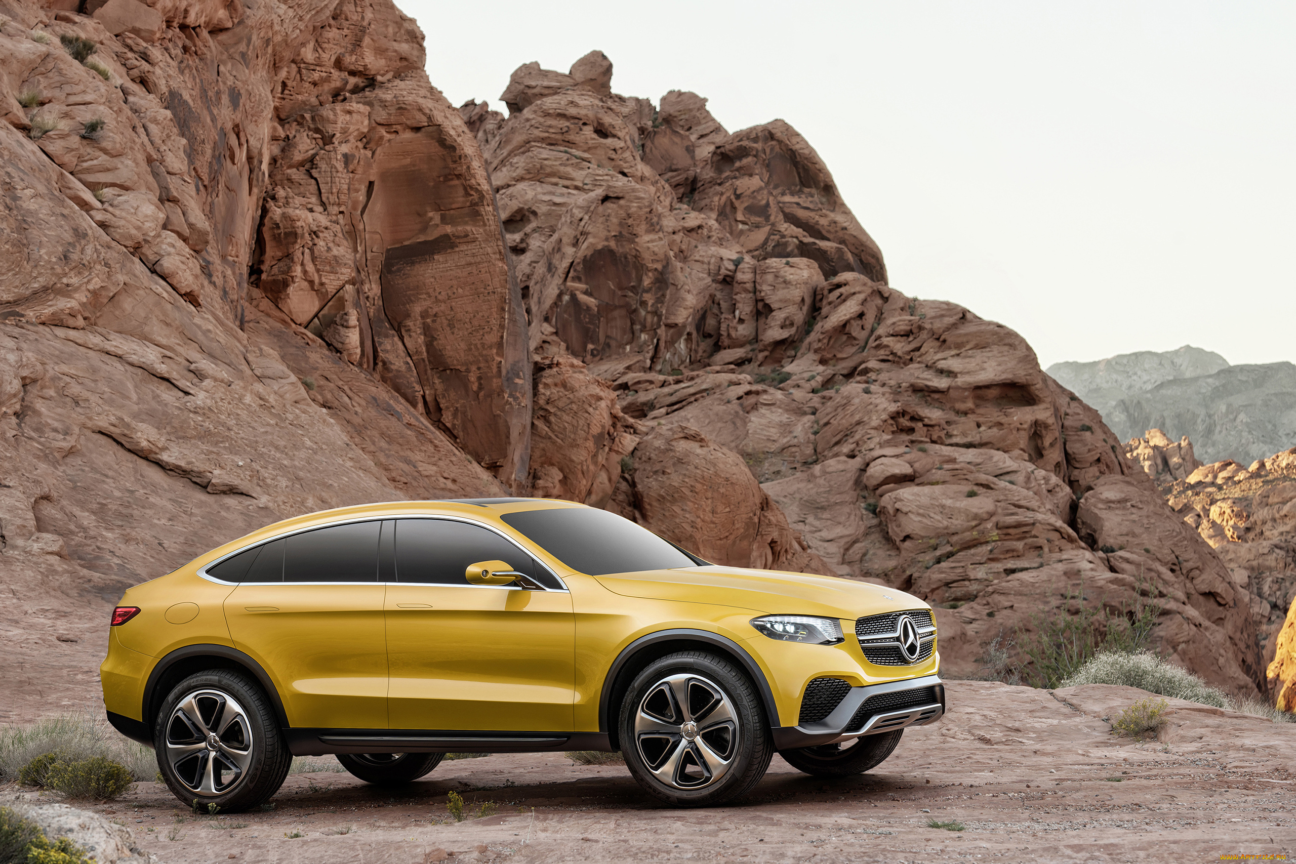 mercedes-benz, glc, coupe, concept, 2016, автомобили, mercedes-benz, 2016, жёлтый, кроссовер, concept, coupe, glc