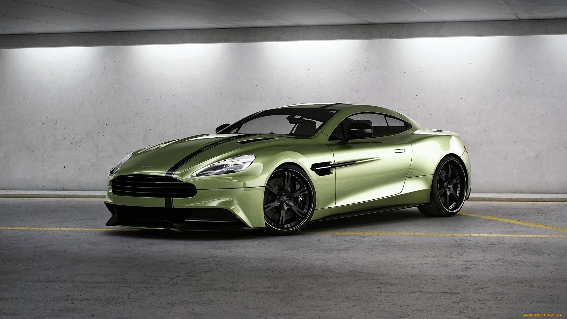 aston, martin, vanquish, автомобили, aston, martin, зеленый