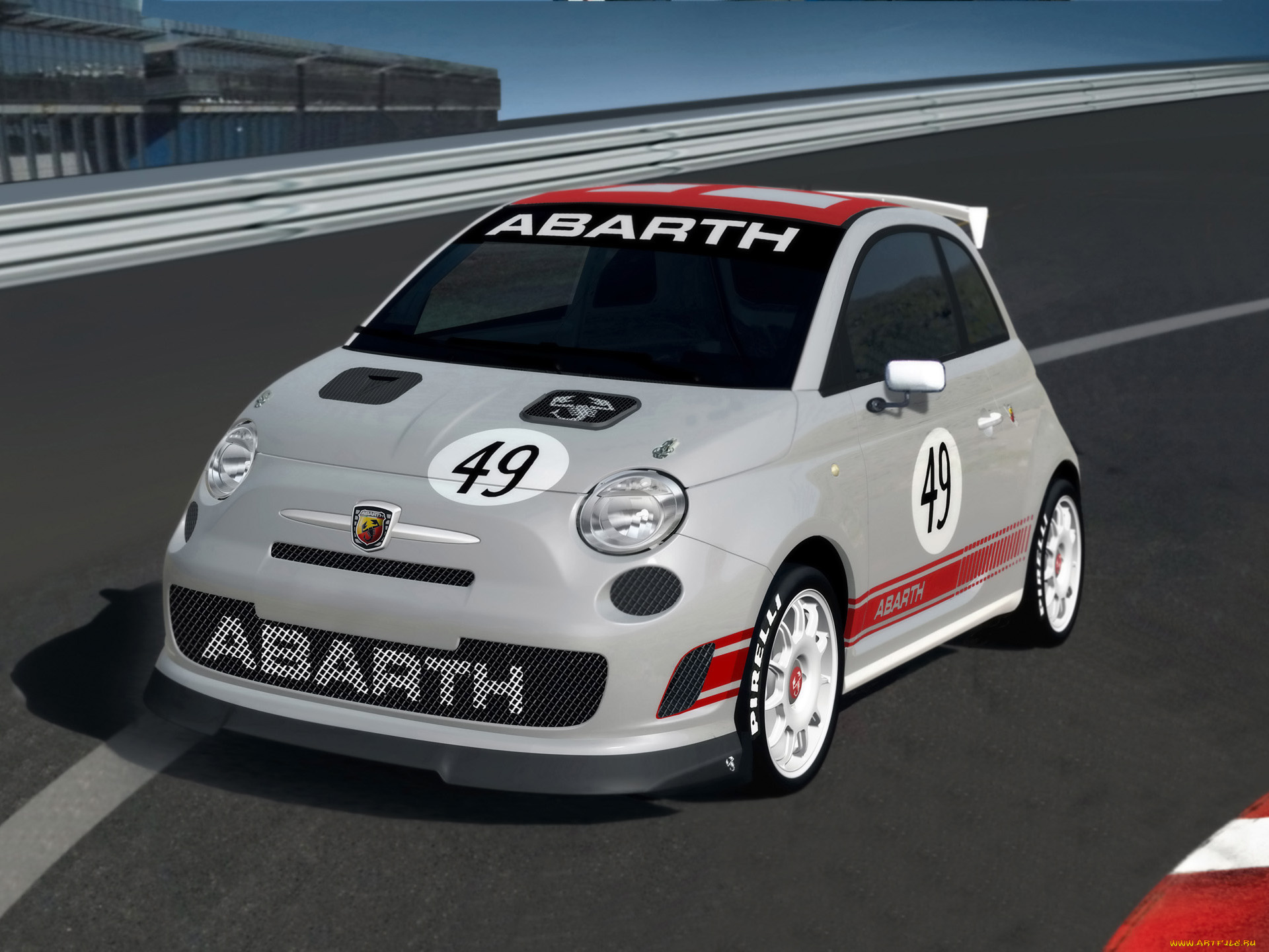 2008, fiat, 500, abarth, assetto, corse, автомобили, 3д