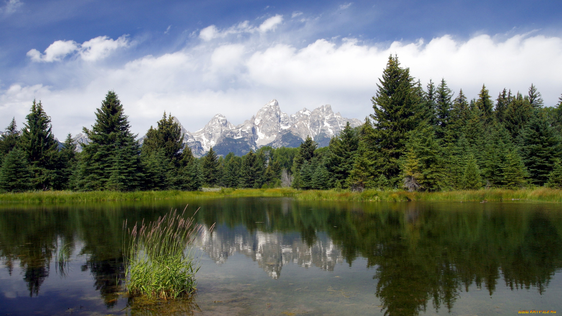 природа, реки, озера, национальный, парк, wyoming, usa, grand, teton