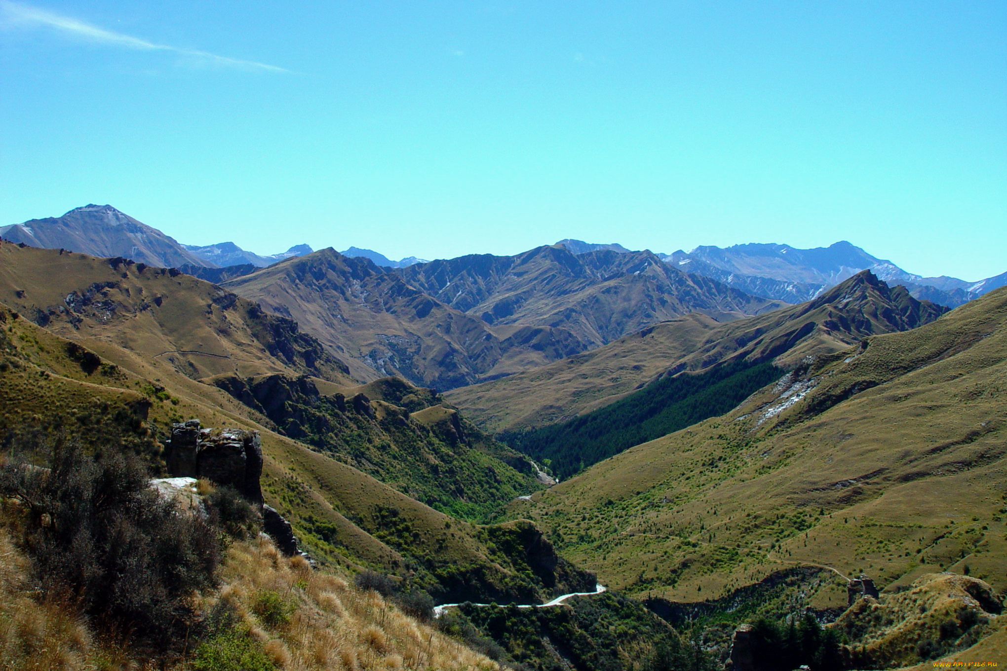 природа, горы, new, zealand, skippers, canyon, queenstown