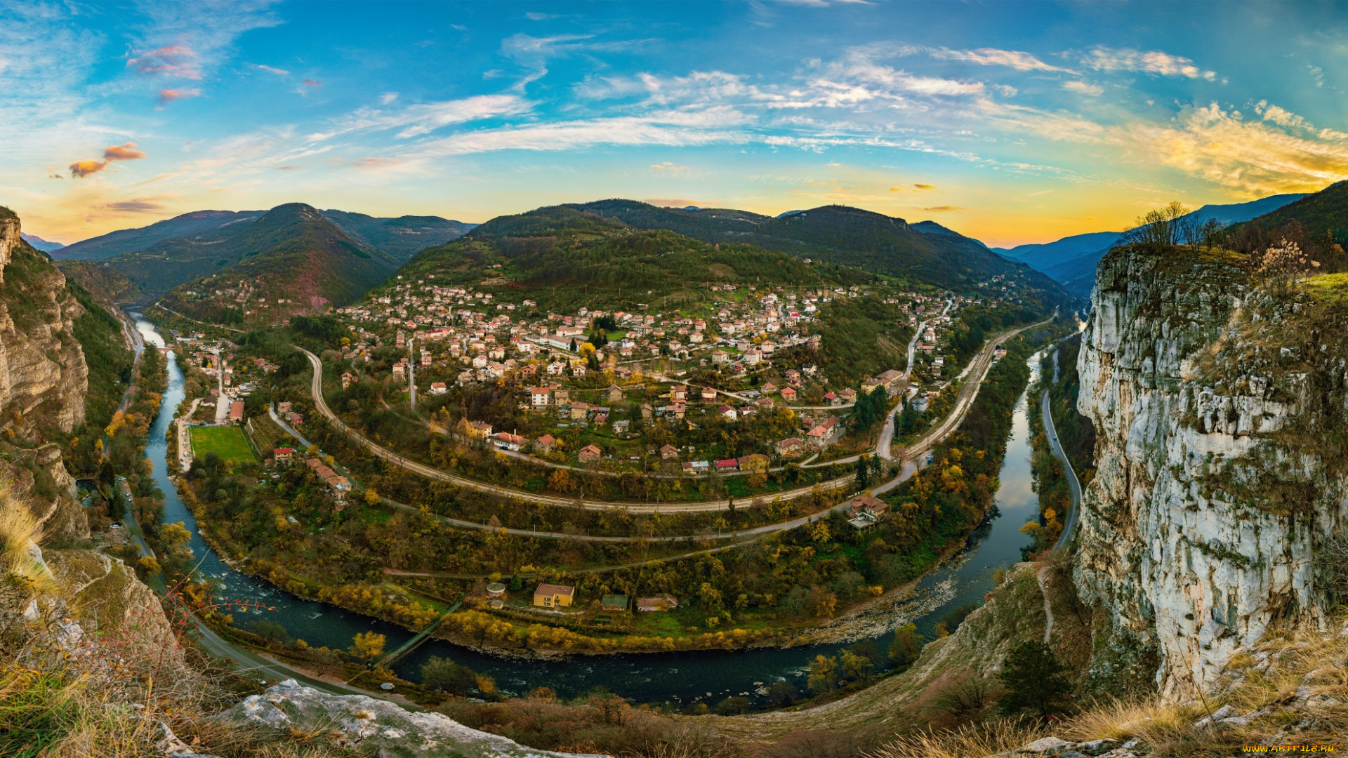 lakatnik, города, -, панорамы, излучина, река