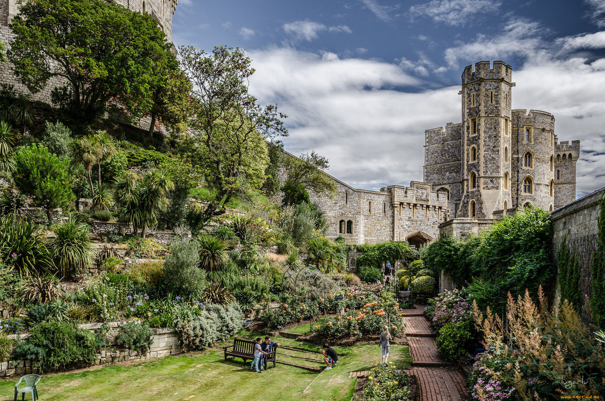 castillo, de, windsor, города, замки, англии, замок, парк