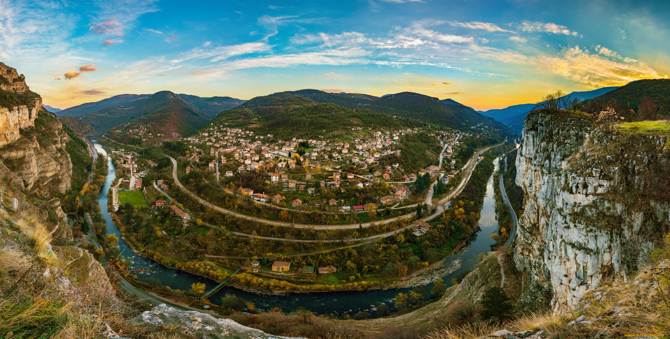 lakatnik, города, -, панорамы, излучина, река