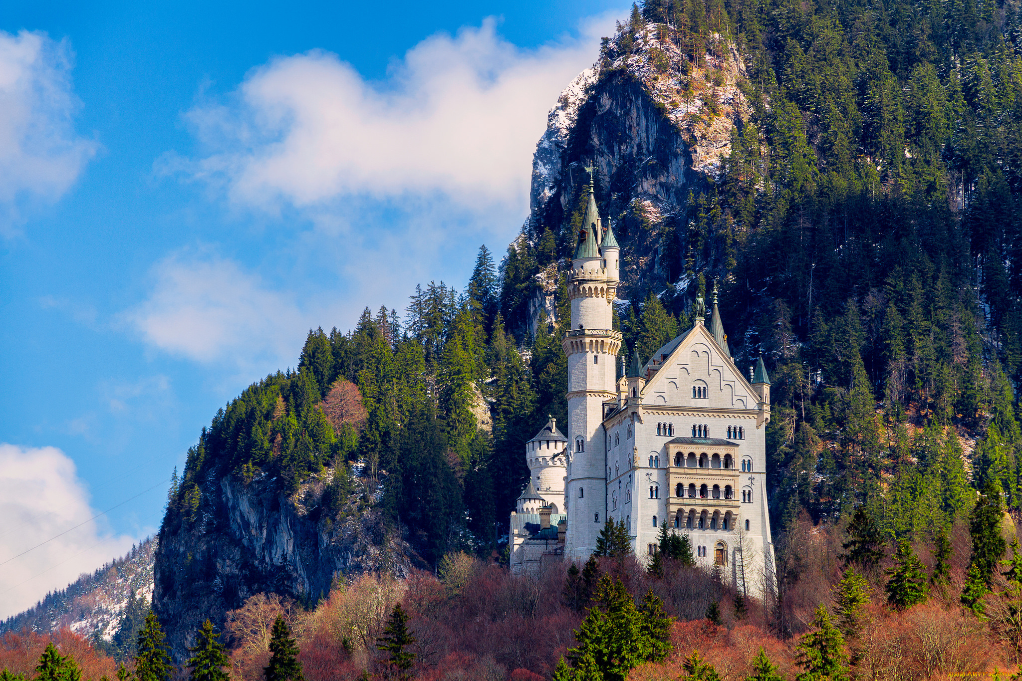 neuschwanstein, castle, города, замок, нойшванштайн, , германия, простор