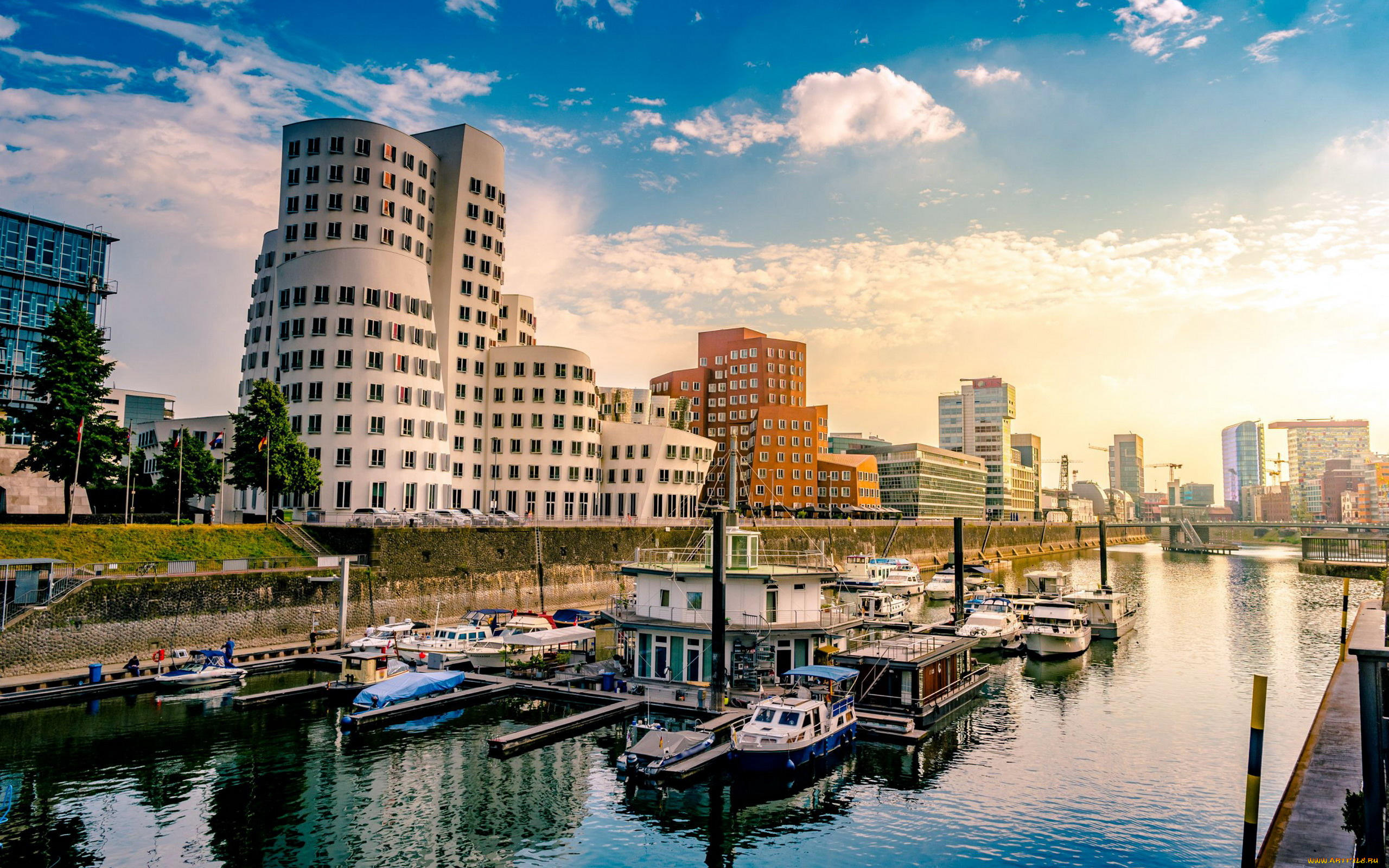 dusseldorf, germany, города, -, панорамы