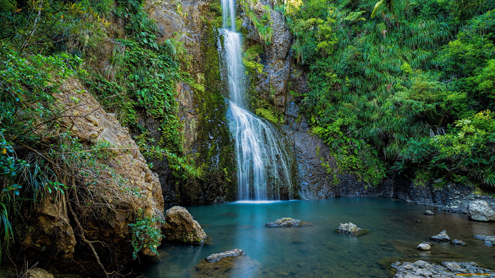 kitekite, falls, new, zealand, природа, водопады, kitekite, falls, new, zealand