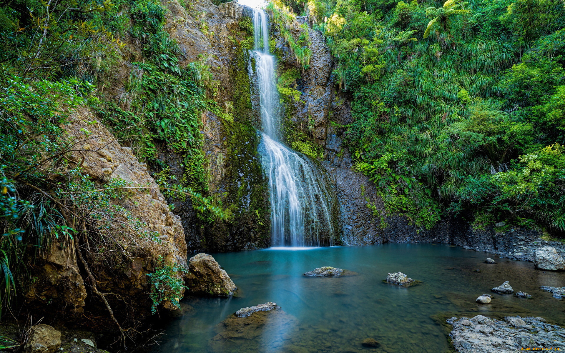 kitekite, falls, new, zealand, природа, водопады, kitekite, falls, new, zealand