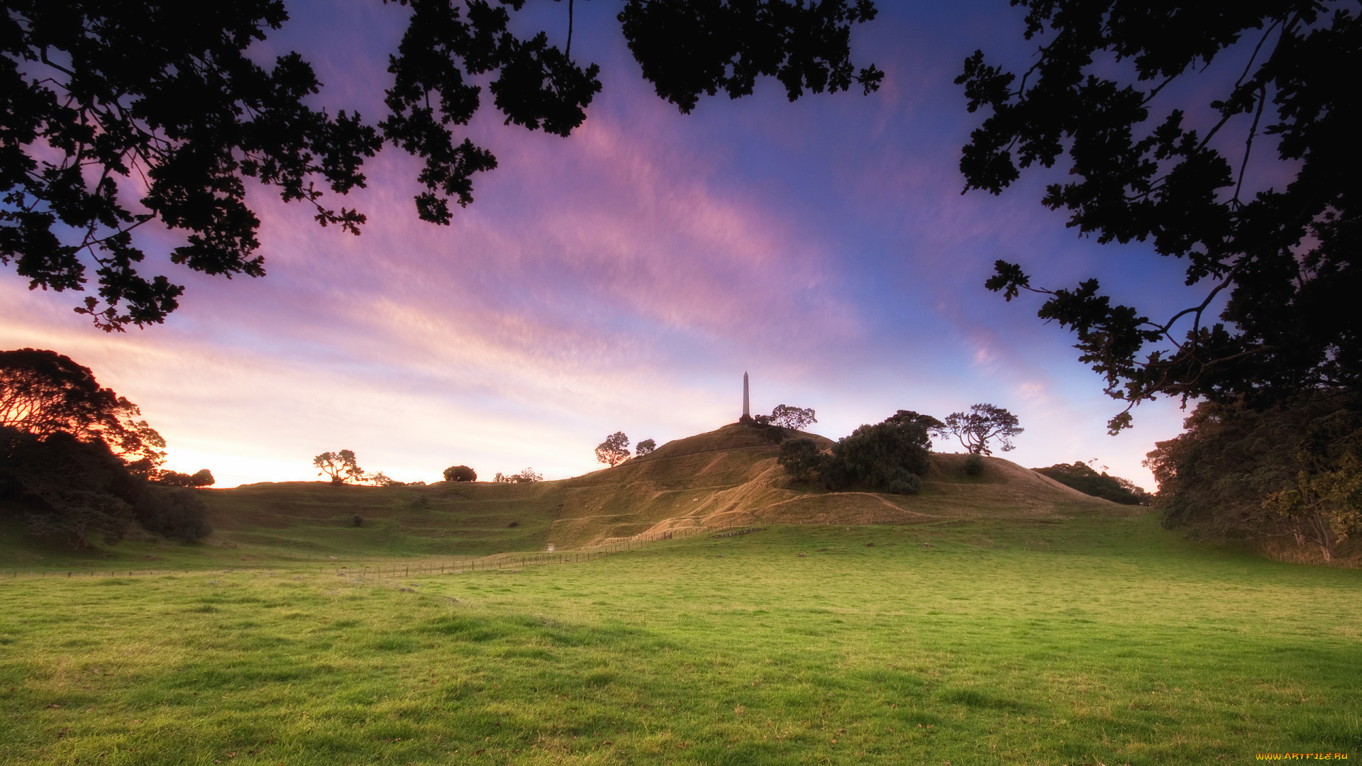 cornwall, park, dusk, природа, другое, трава, парк, деревья, национальный