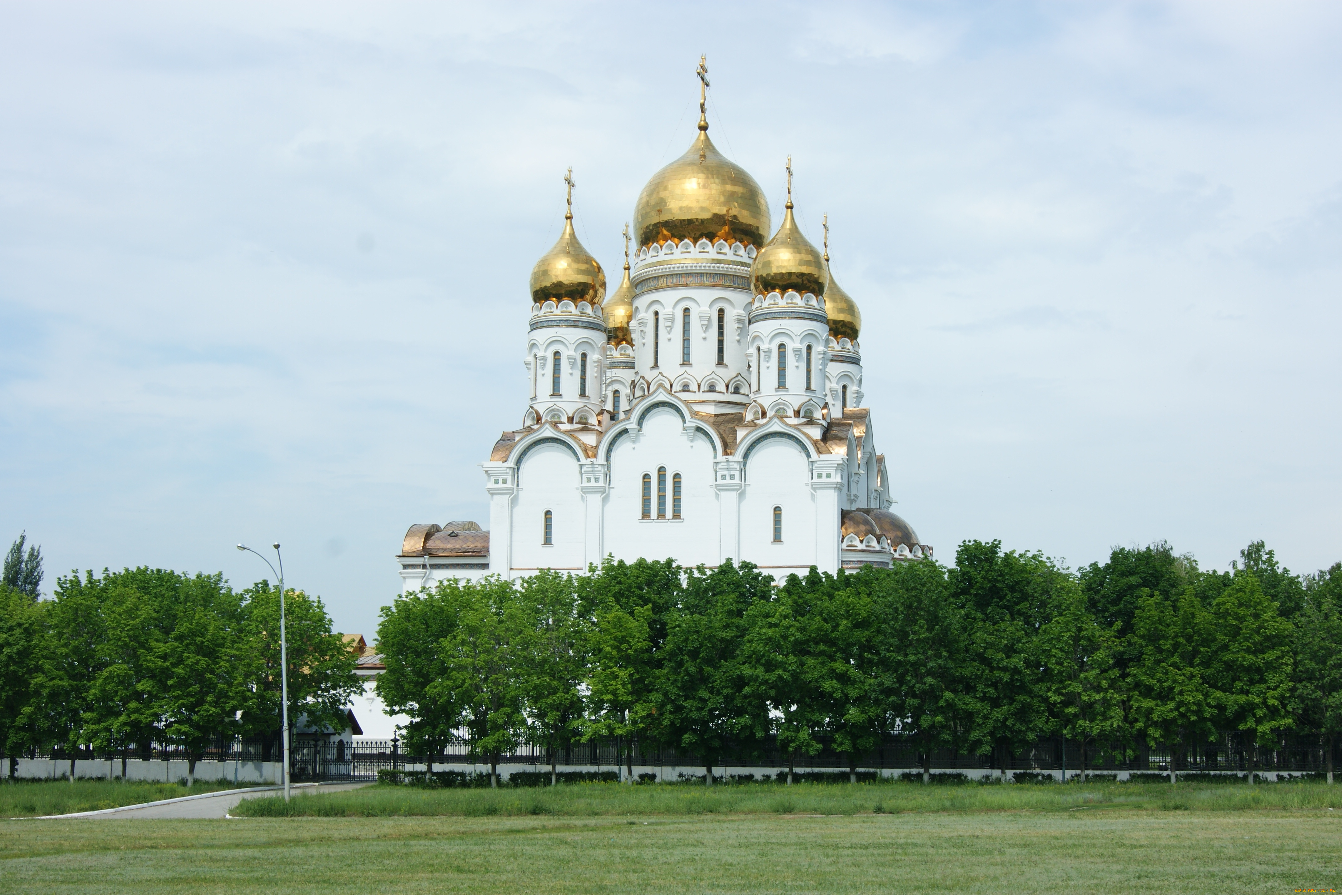 спасо, преображенский, собор, города, православные, церкви, монастыри, облака, деревья, трава, дорога