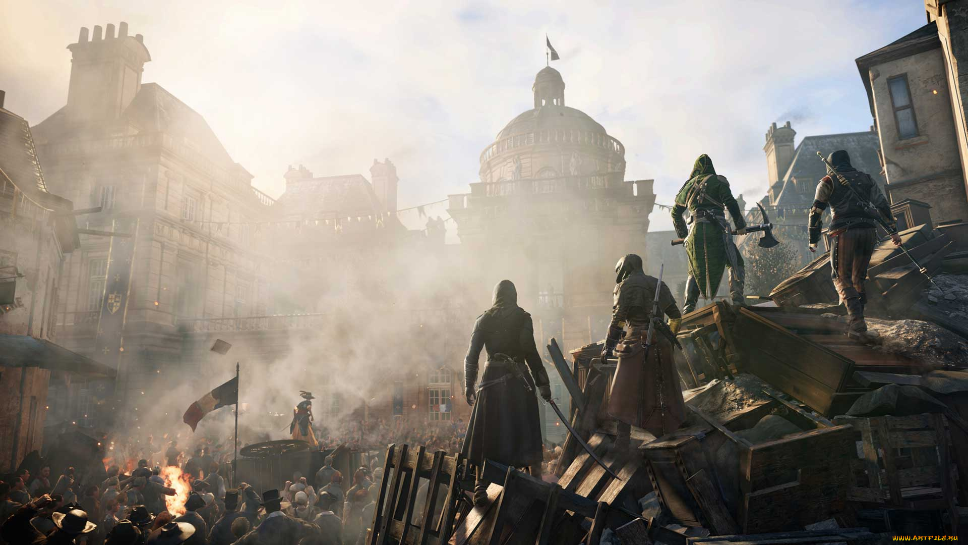 assassin`s, creed, unity, видео, игры, -, assassin`s, creed, unity, барикады