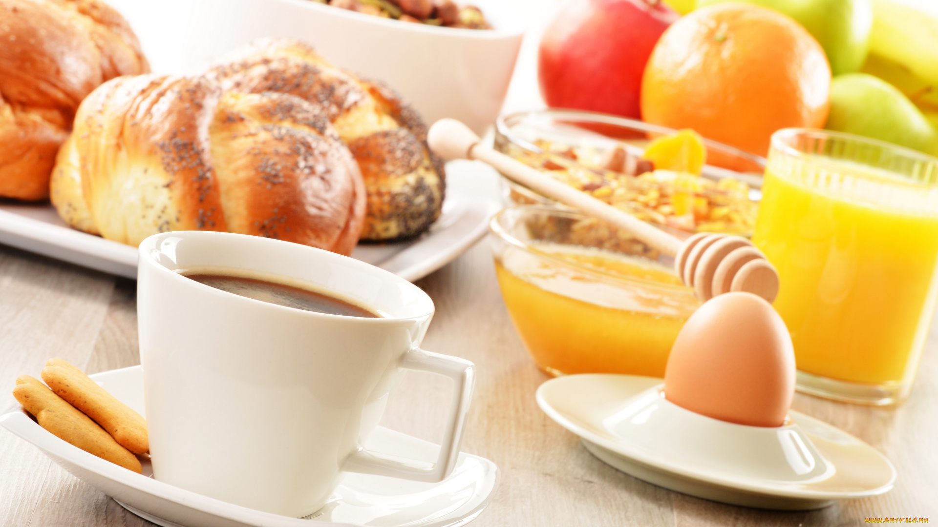 еда, разное, завтрак, булочки, сок, кофе, яйцо, breakfast, rolls, juice, coffee, eggs