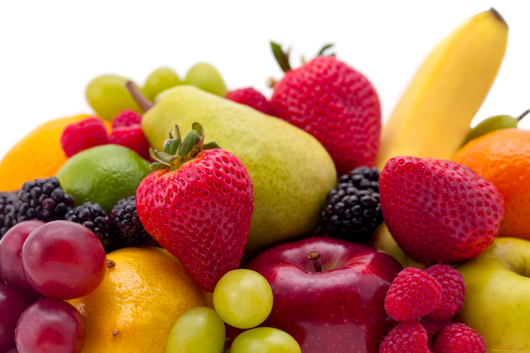 еда, фрукты, , ягоды, банан, ягоды, груша, виноград, яблоко, малина, клубника