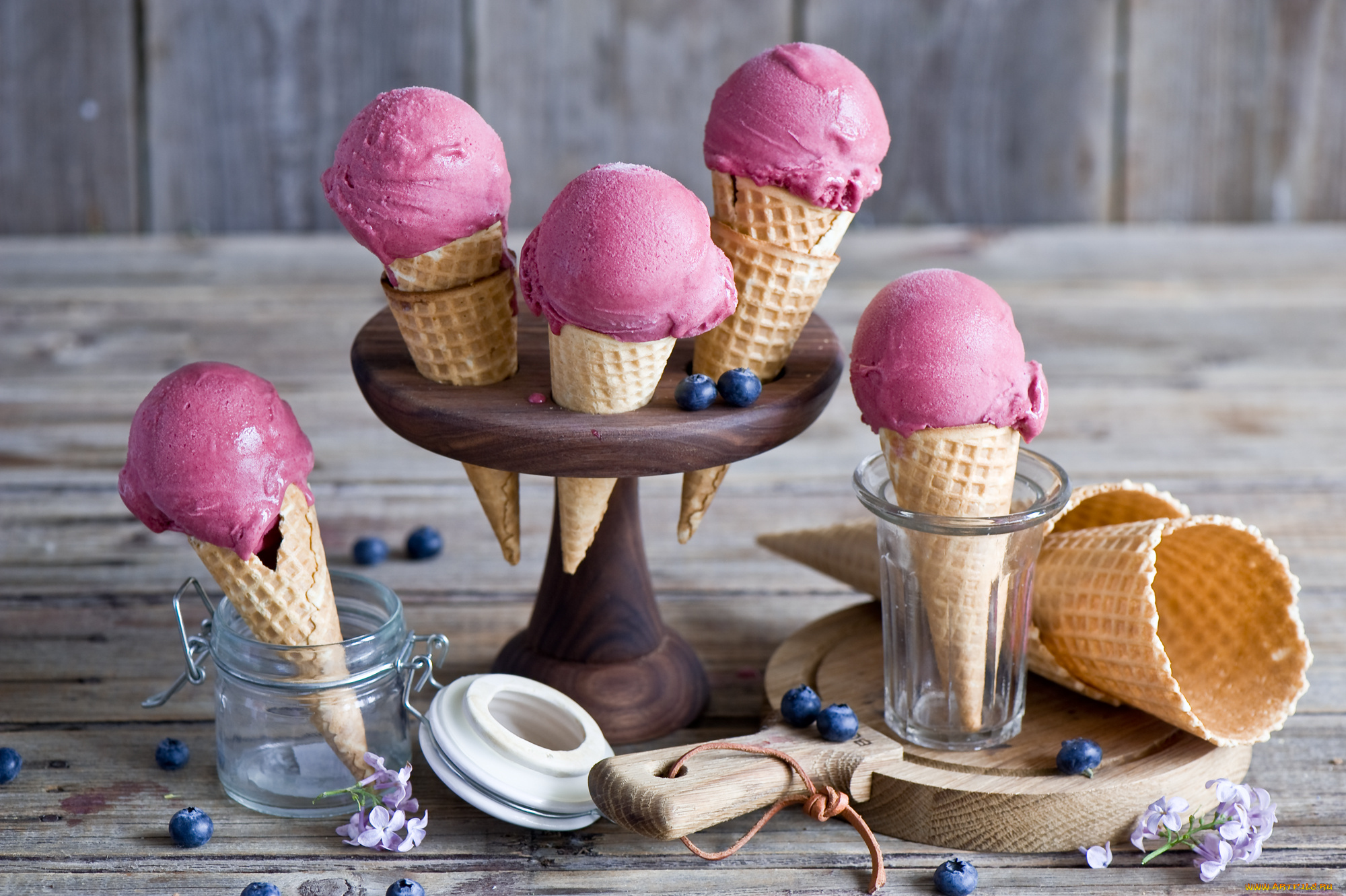 еда мороженное черника food ice cream blueberries скачать