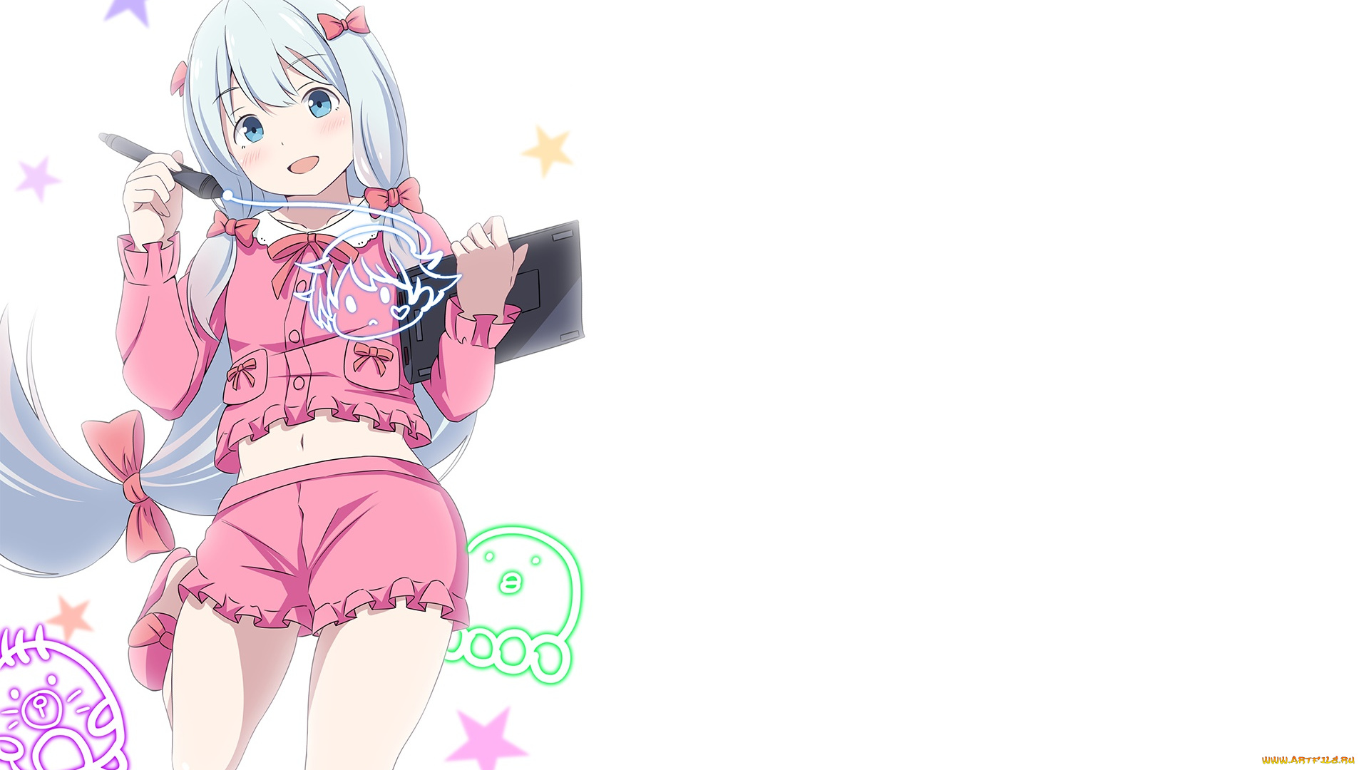 аниме, eromanga-sensei, фон, взгляд, девушка