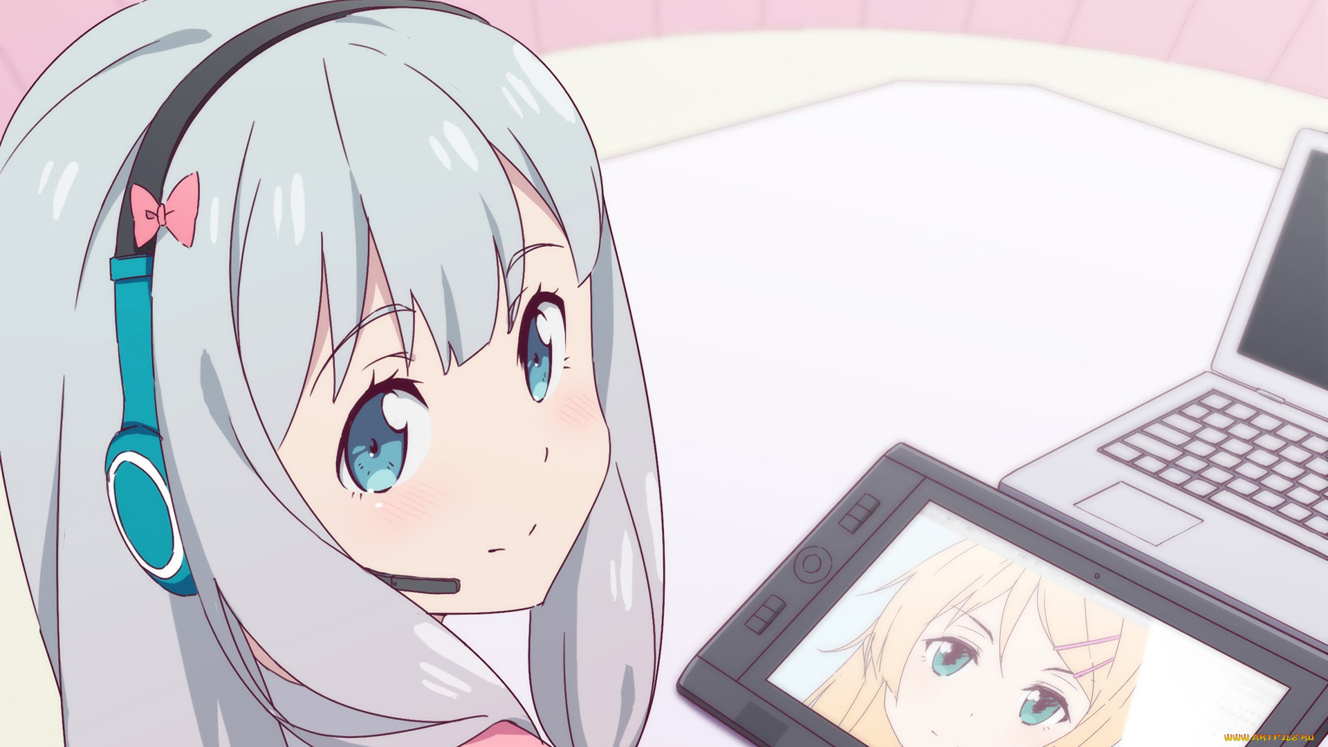 аниме, eromanga-sensei, фон, взгляд, девушка