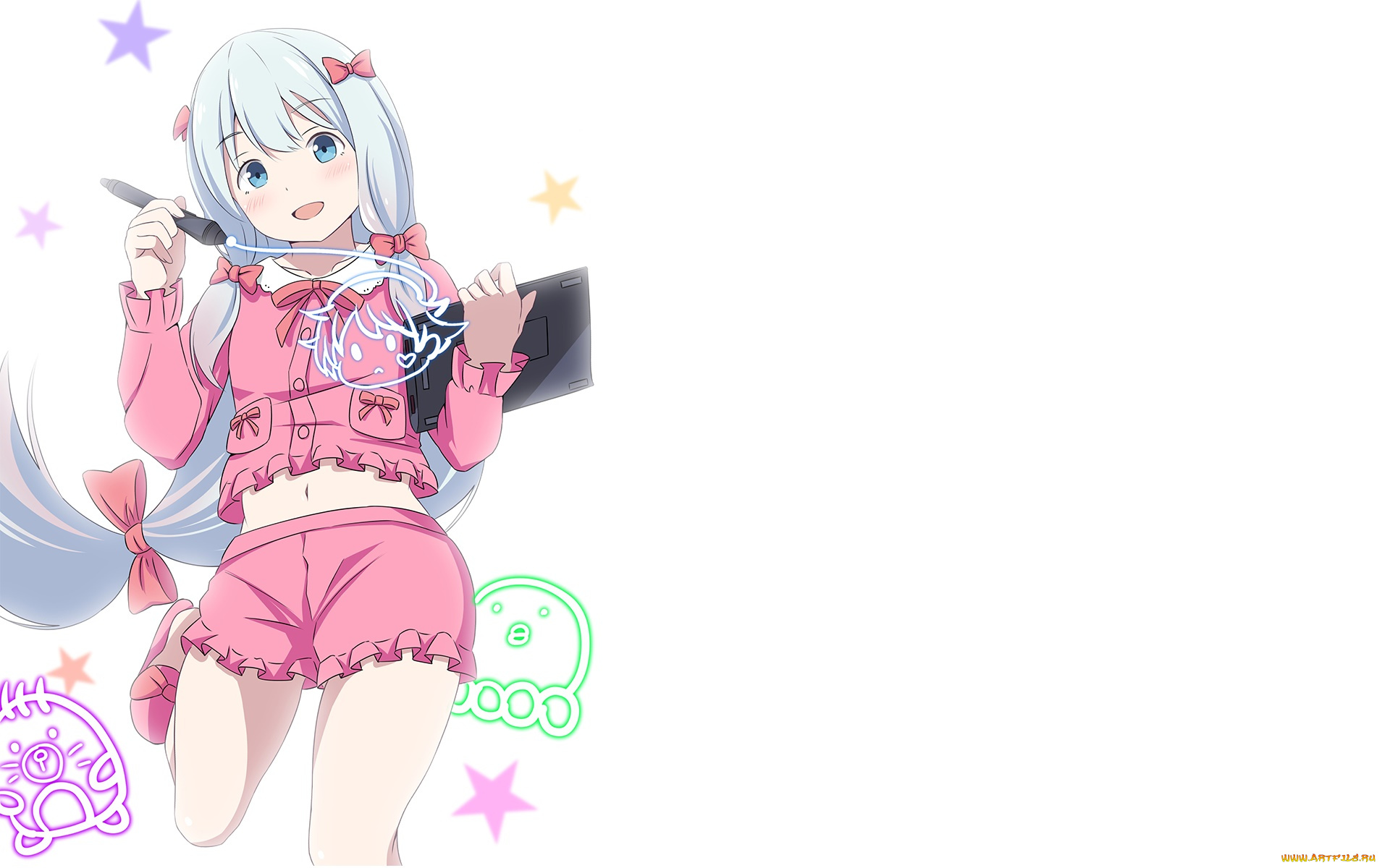 аниме, eromanga-sensei, фон, взгляд, девушка