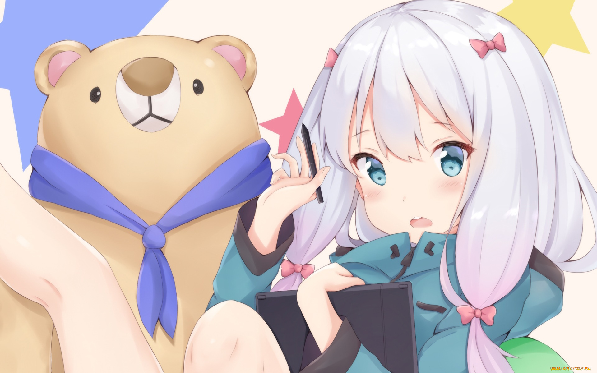 аниме, eromanga-sensei, фон, взгляд, девушка