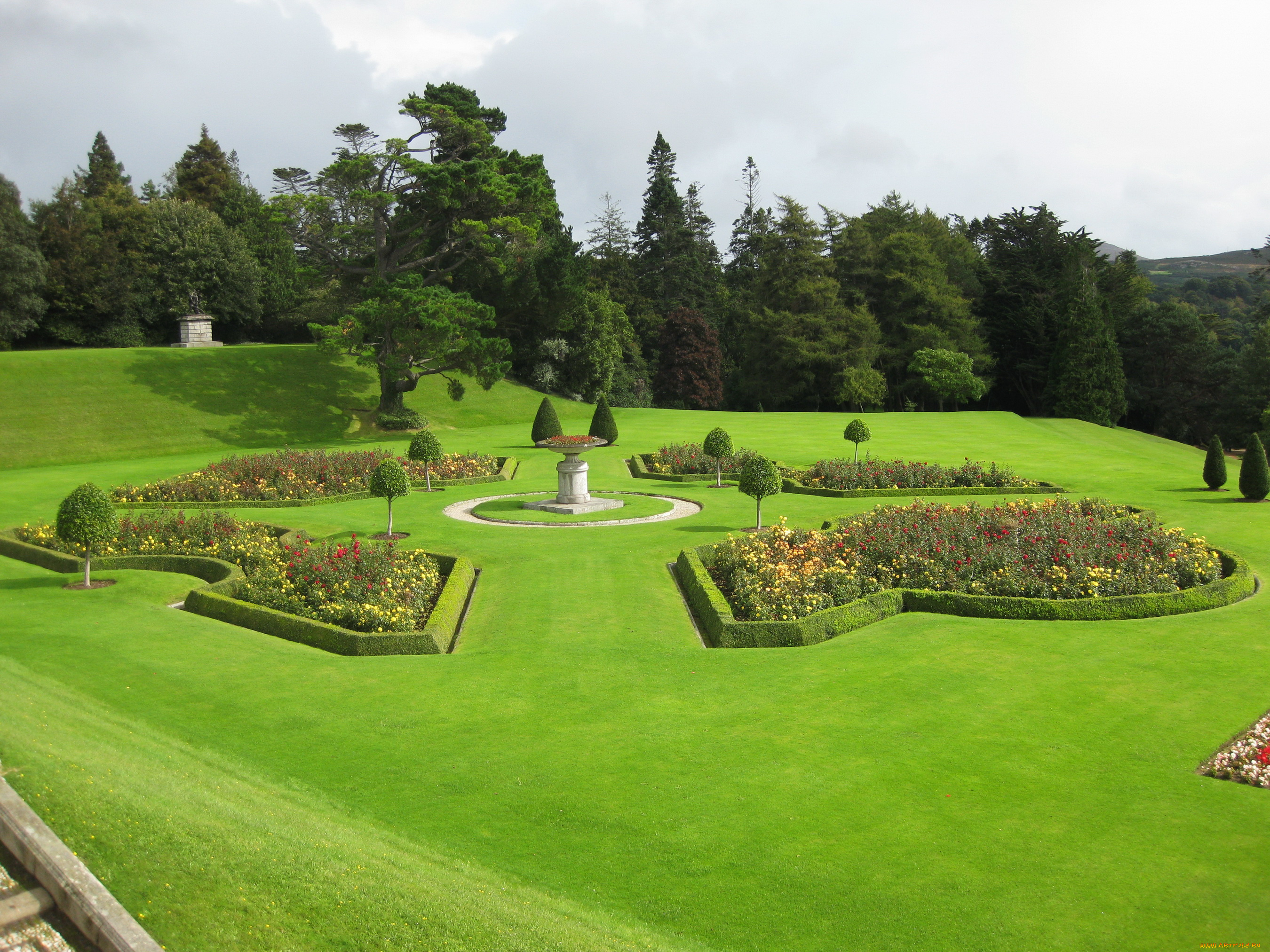 powerscourt, gardens, ирландия, эннискерри, природа, парк