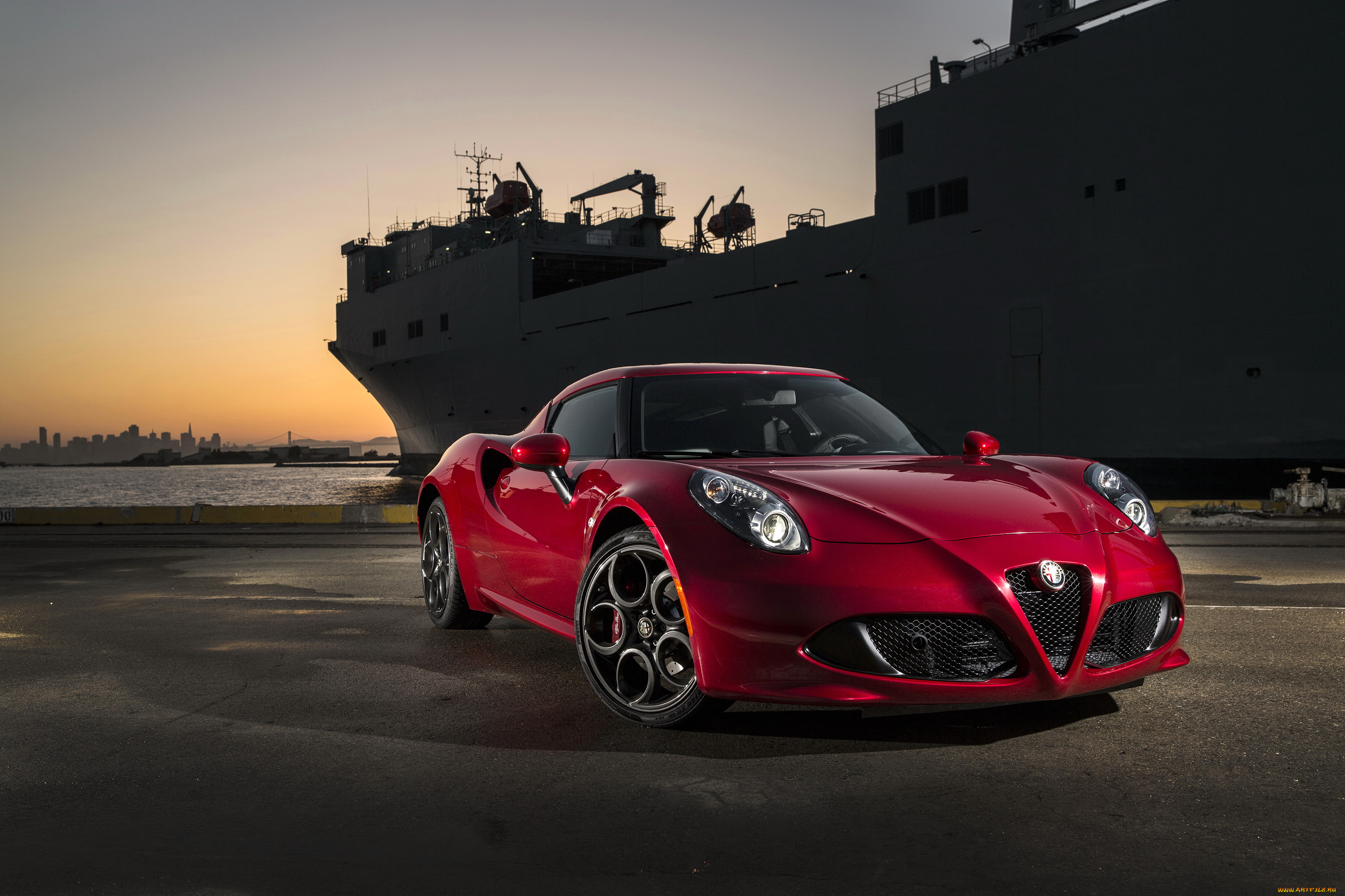 2015, alfa, romeo, 4c, автомобили, alfa, romeo, alfa, romeo, красный, корабль, сумерки