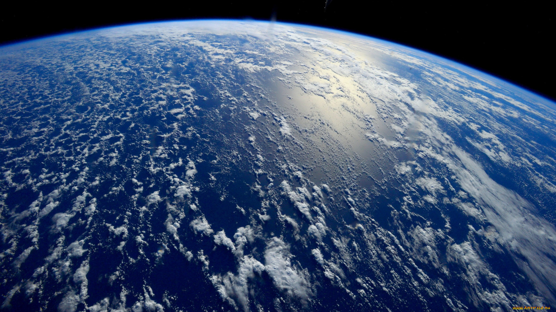 космос, земля, океан, облака