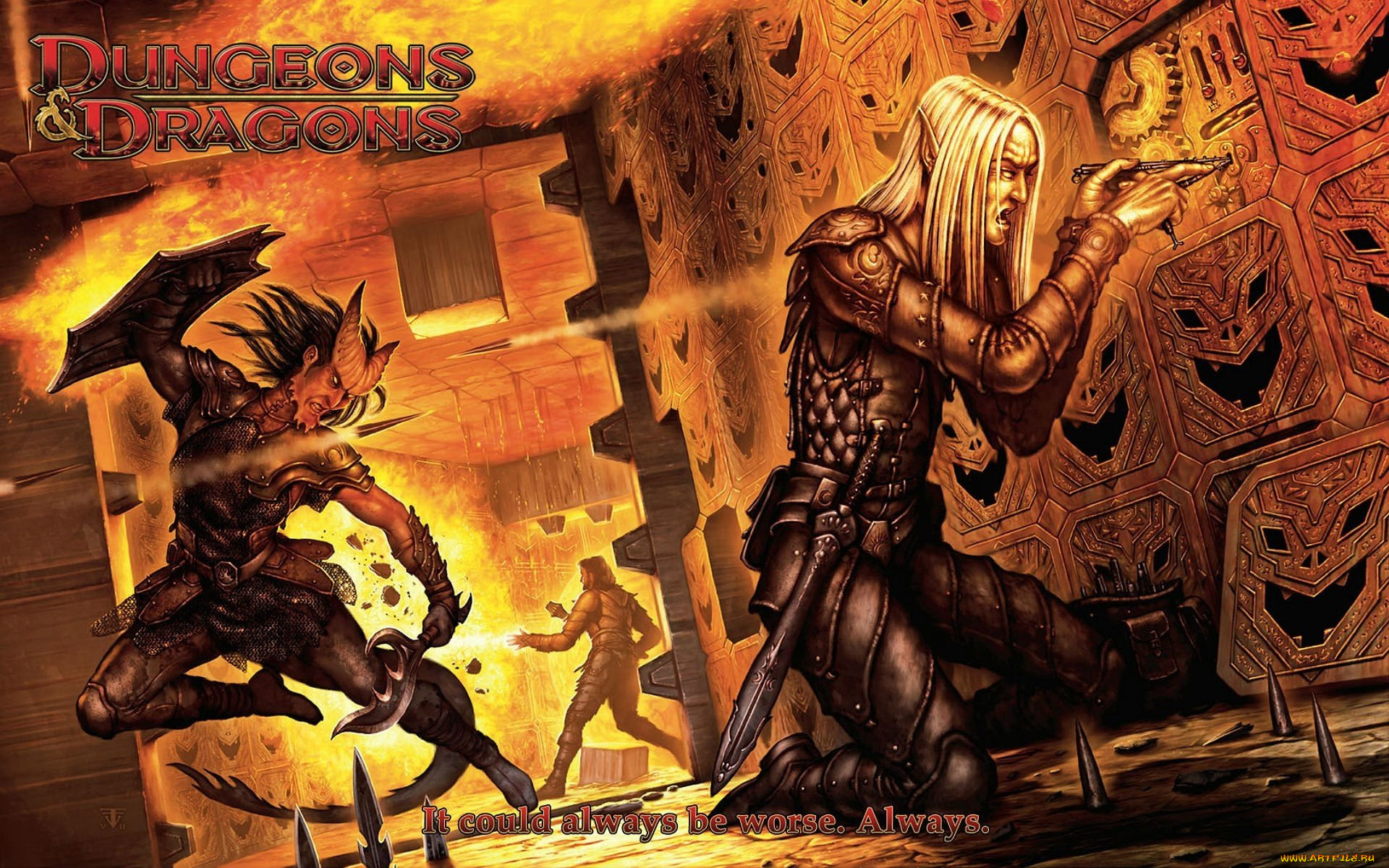 видео, игры, dungeons, &, dragons, online, эльф, демон, стена, тайник, защита