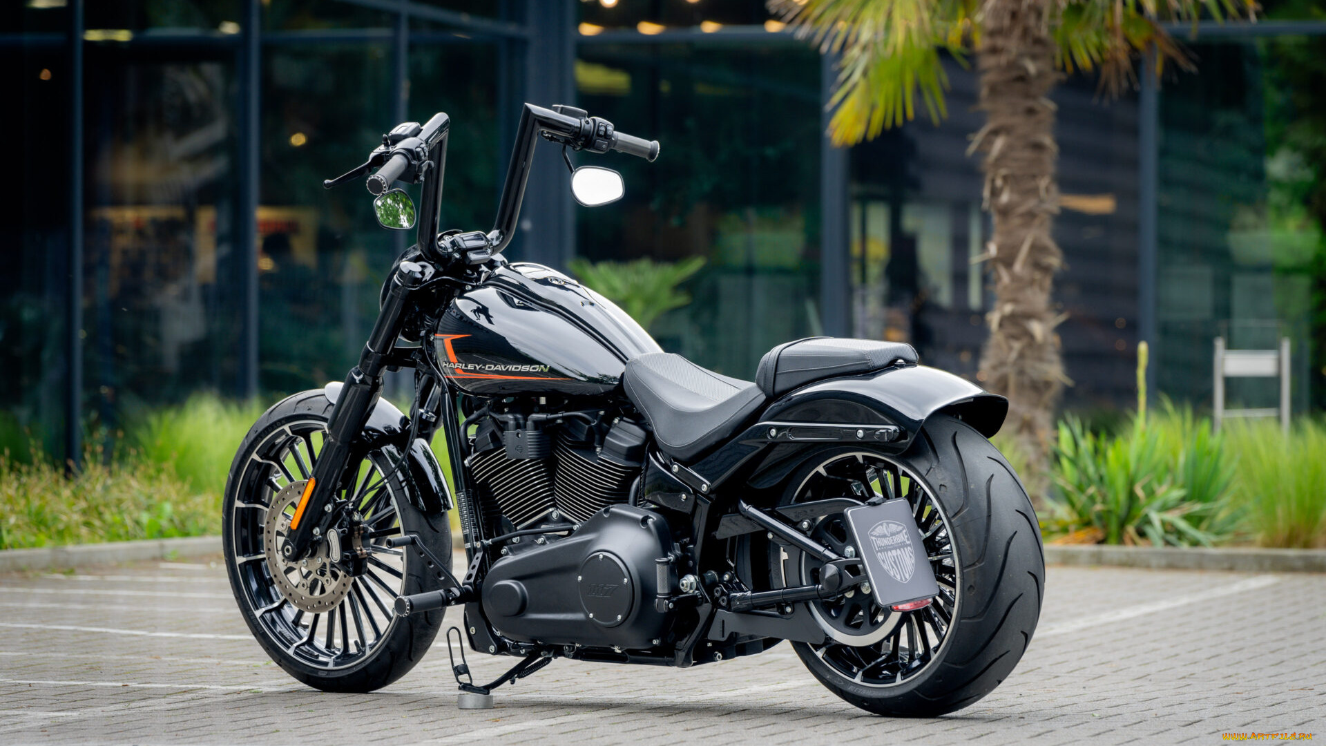 мотоциклы, harley-davidson, softail, breakout, midnight, rider, customized, custombikes