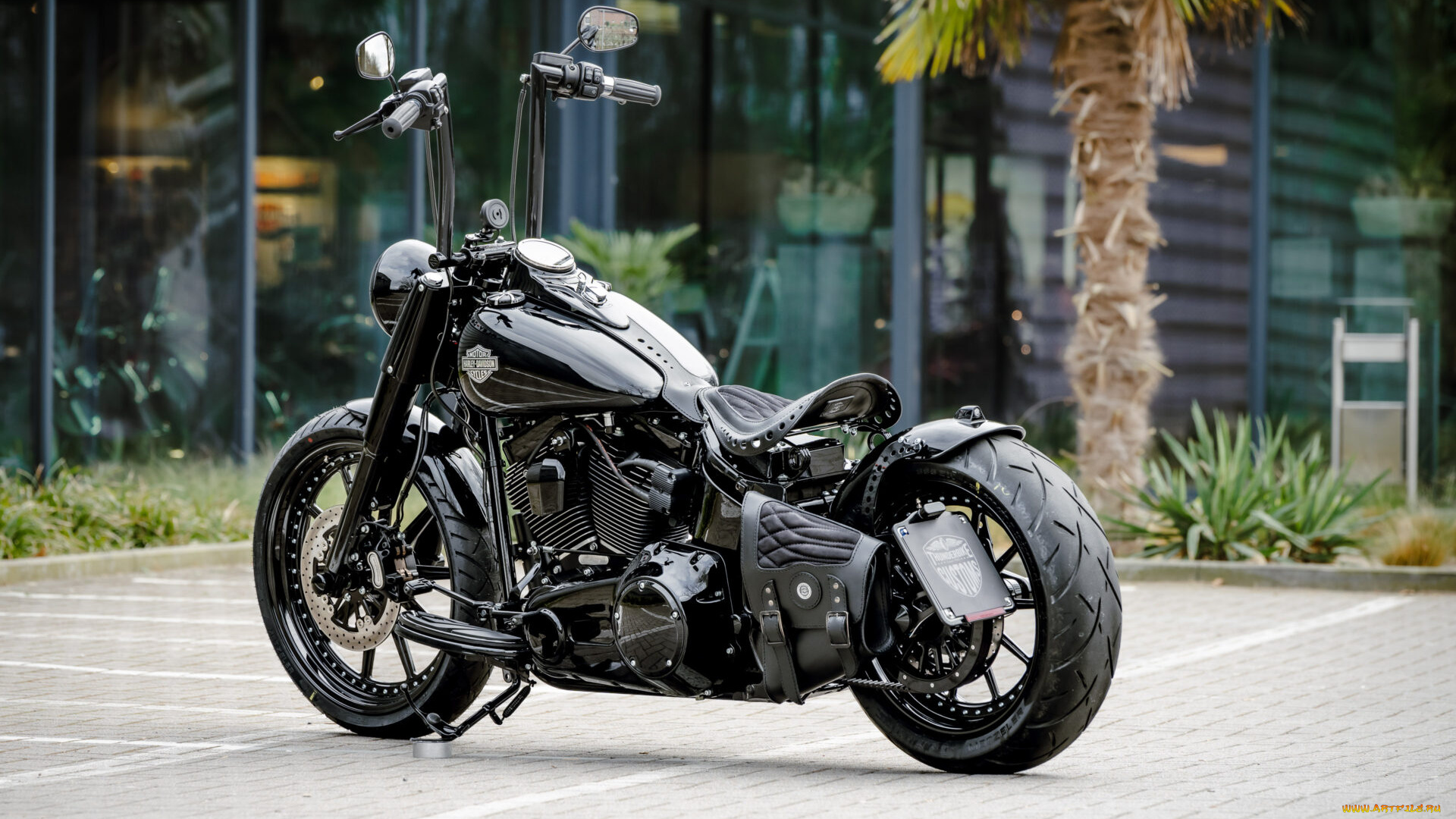 мотоциклы, harley-davidson, softail, slim, s, dark, hopper, customized, custombikes