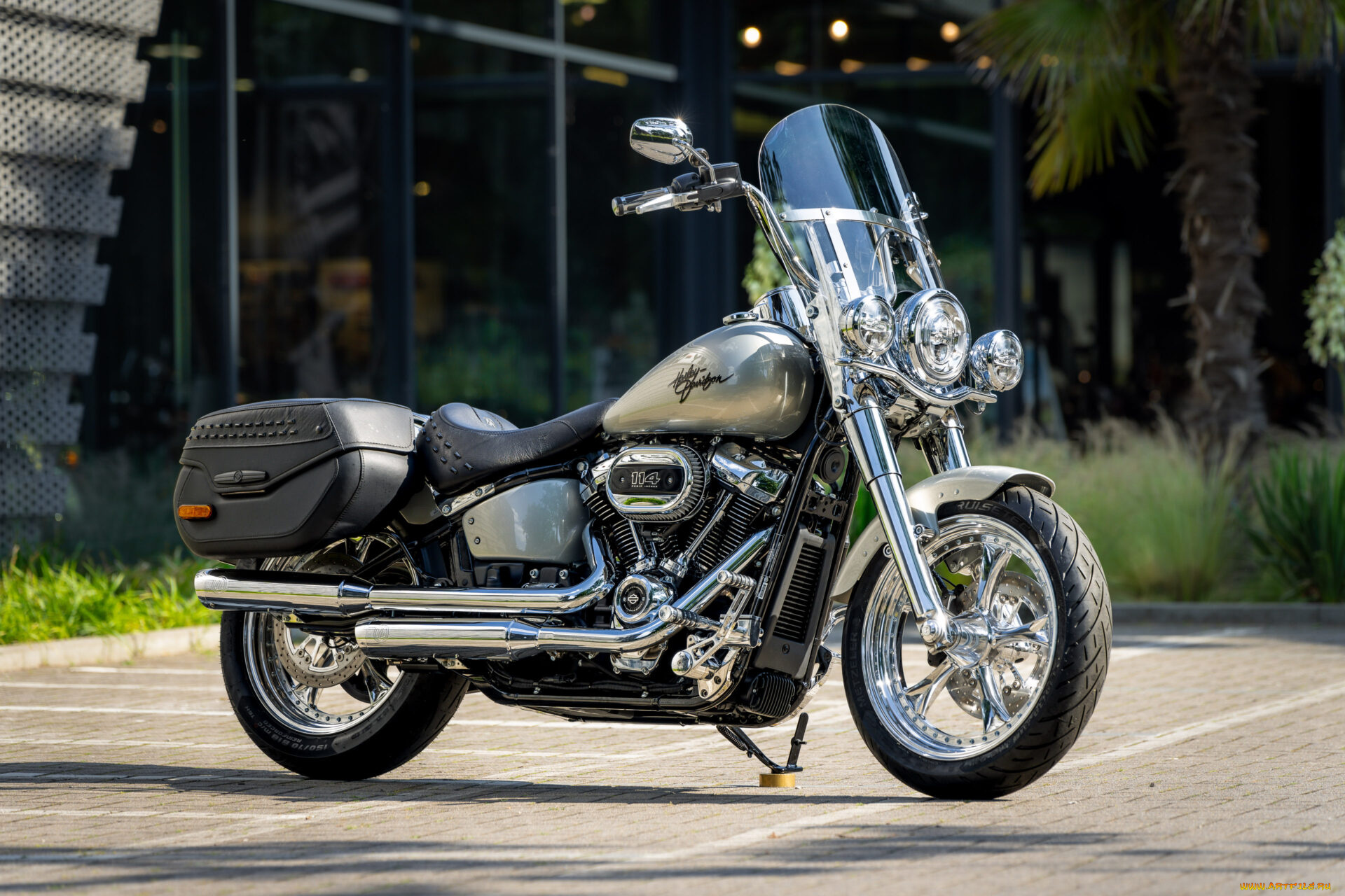 мотоциклы, harley-davidson, softail, heritage, shiny, star, customized, custombikes