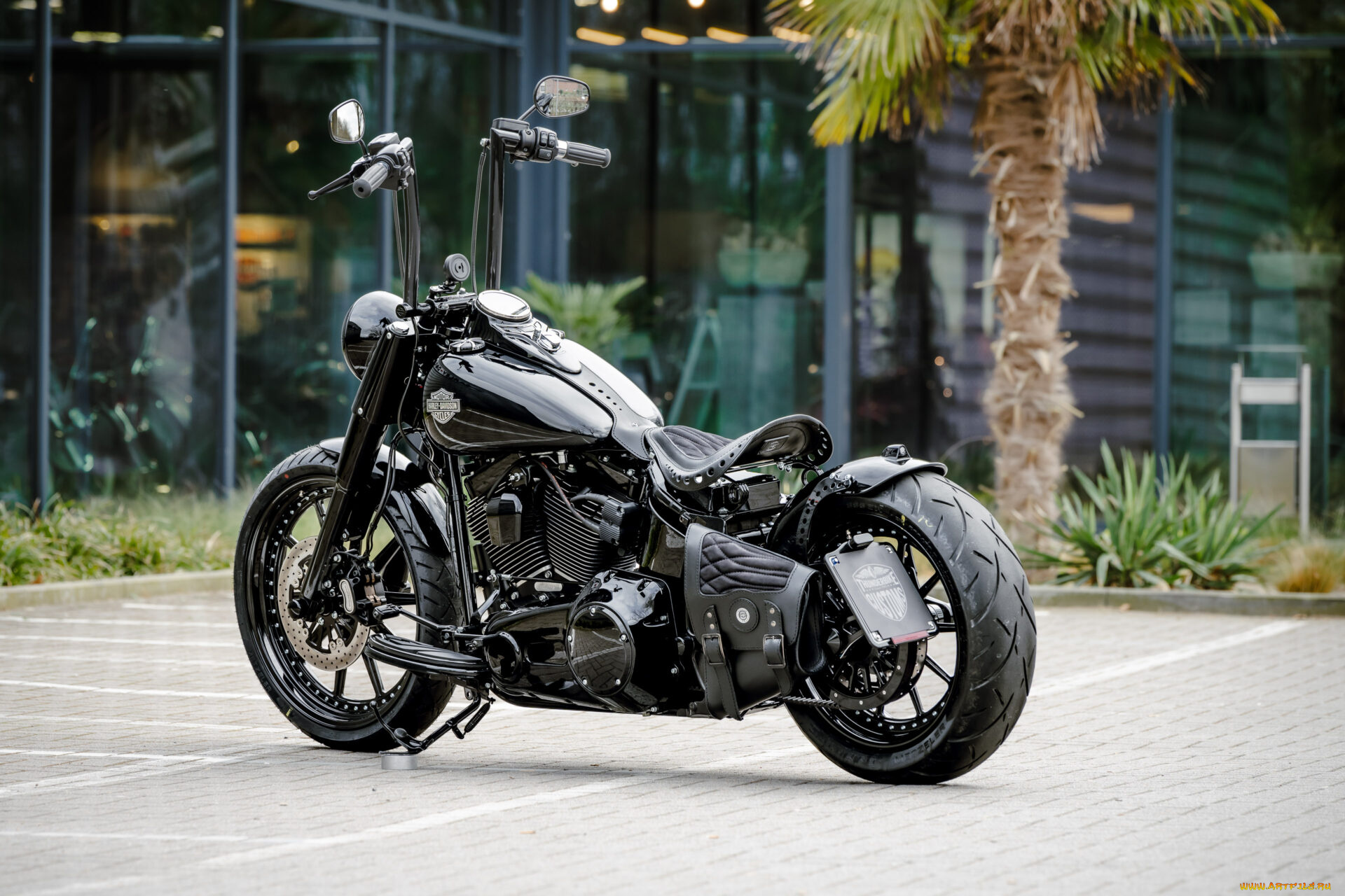 мотоциклы, harley-davidson, softail, slim, s, dark, hopper, customized, custombikes