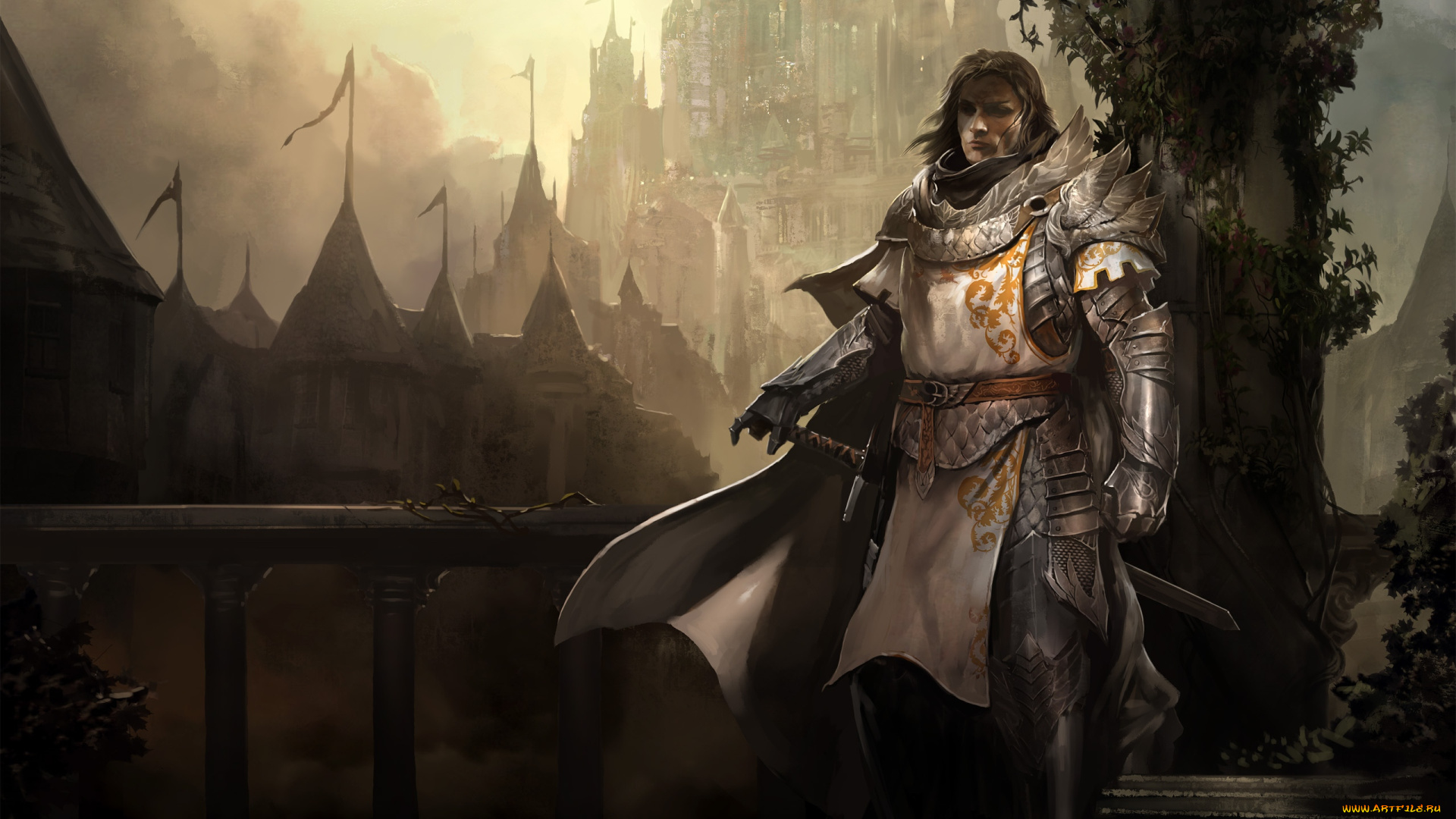 guild, wars, видео, игры, город, замок, рыцарь