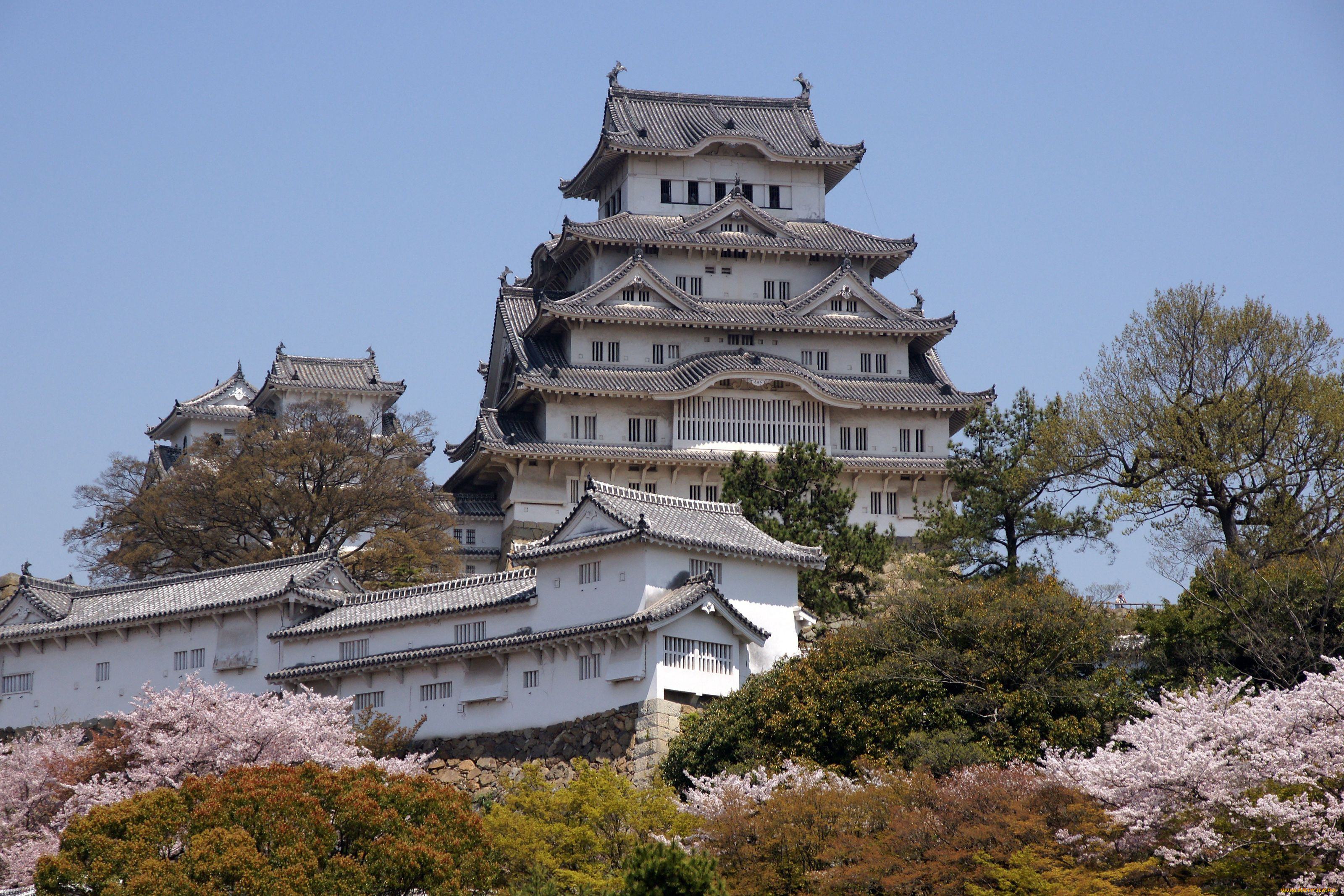 himeji, castle, города, замки, Японии, химедзи, Япония