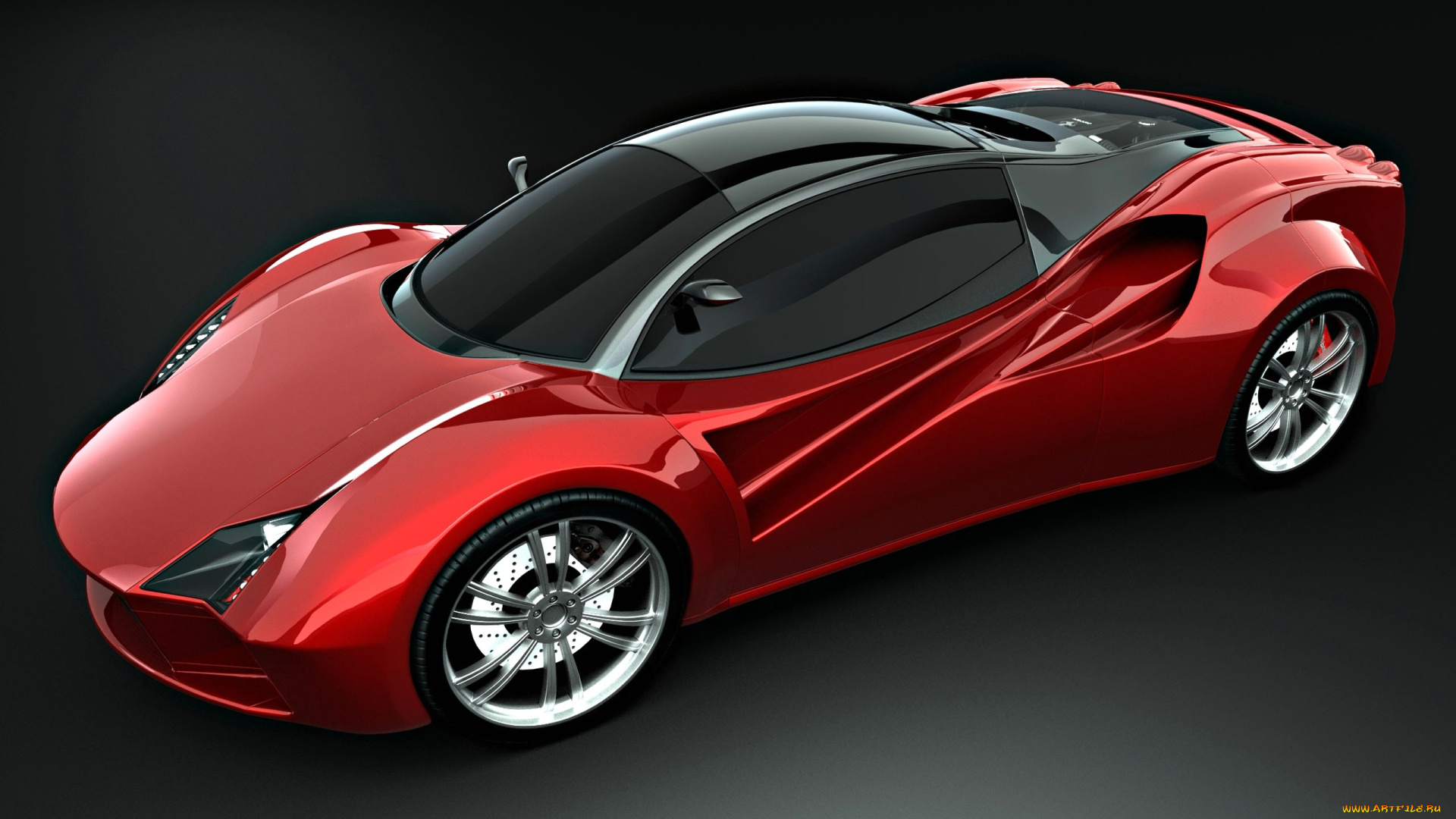 ferrari, red, concept, автомобили, 3д