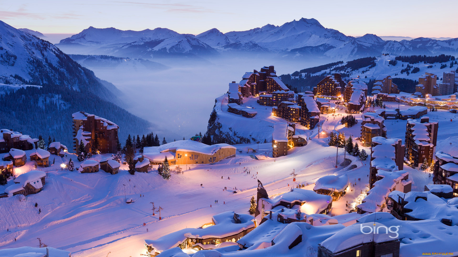 города, пейзажи, france, avoriaz, горы, снег, дома