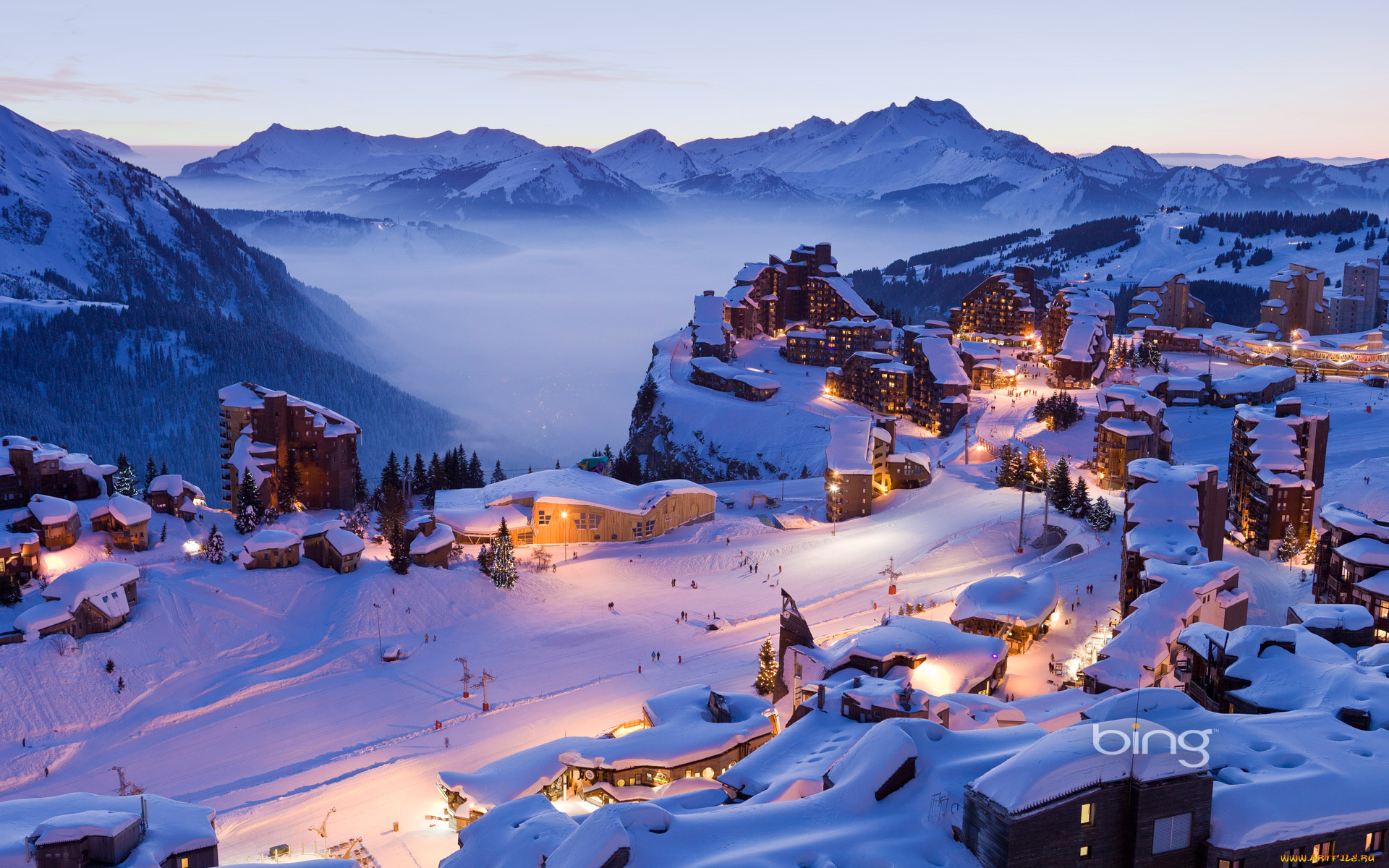 города, пейзажи, france, avoriaz, горы, снег, дома