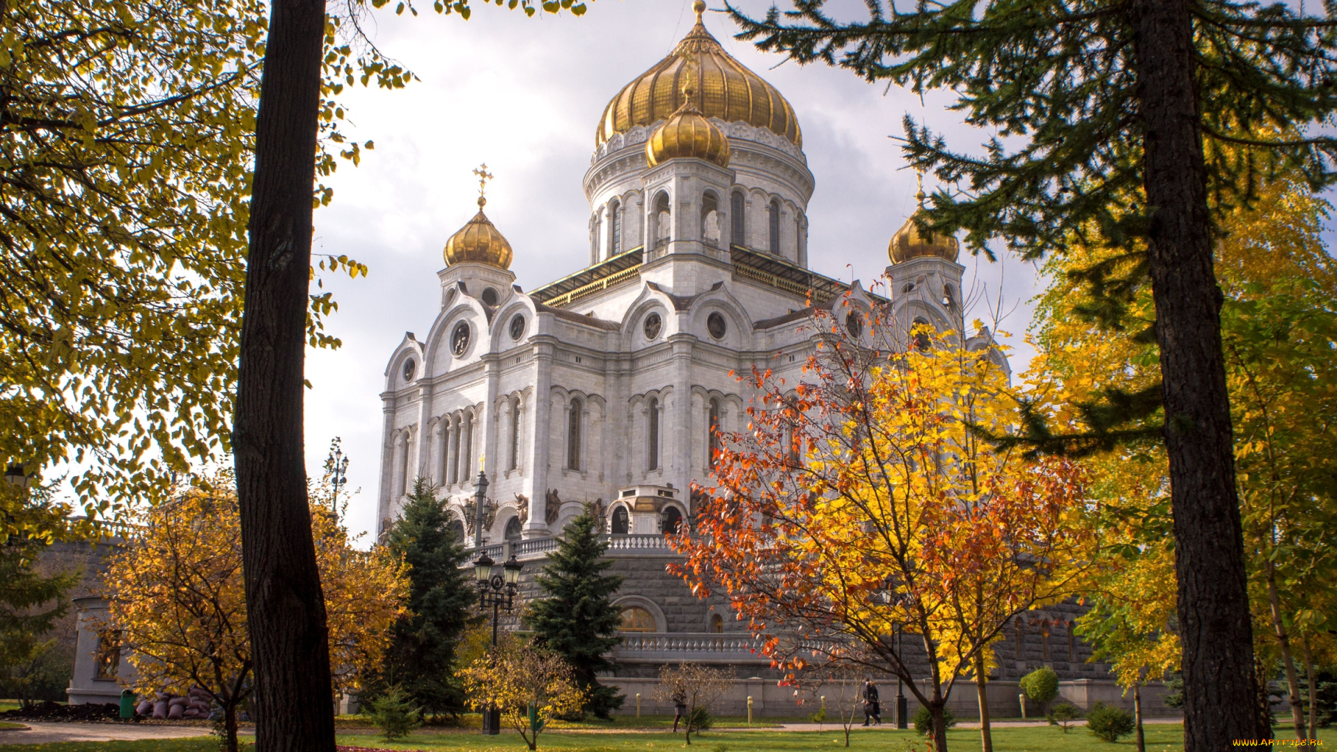 города, москва, , россия, храм, осень