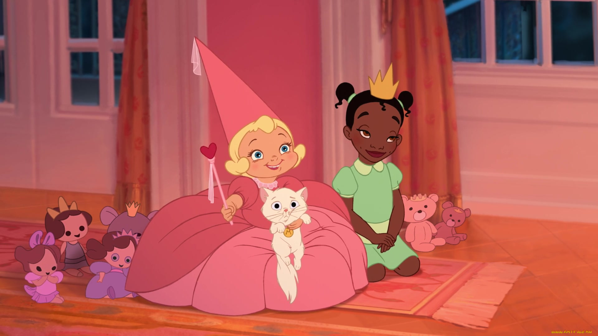 мультфильмы, the, princess, and, the, frog, девочки, кошка, игрушки, платье