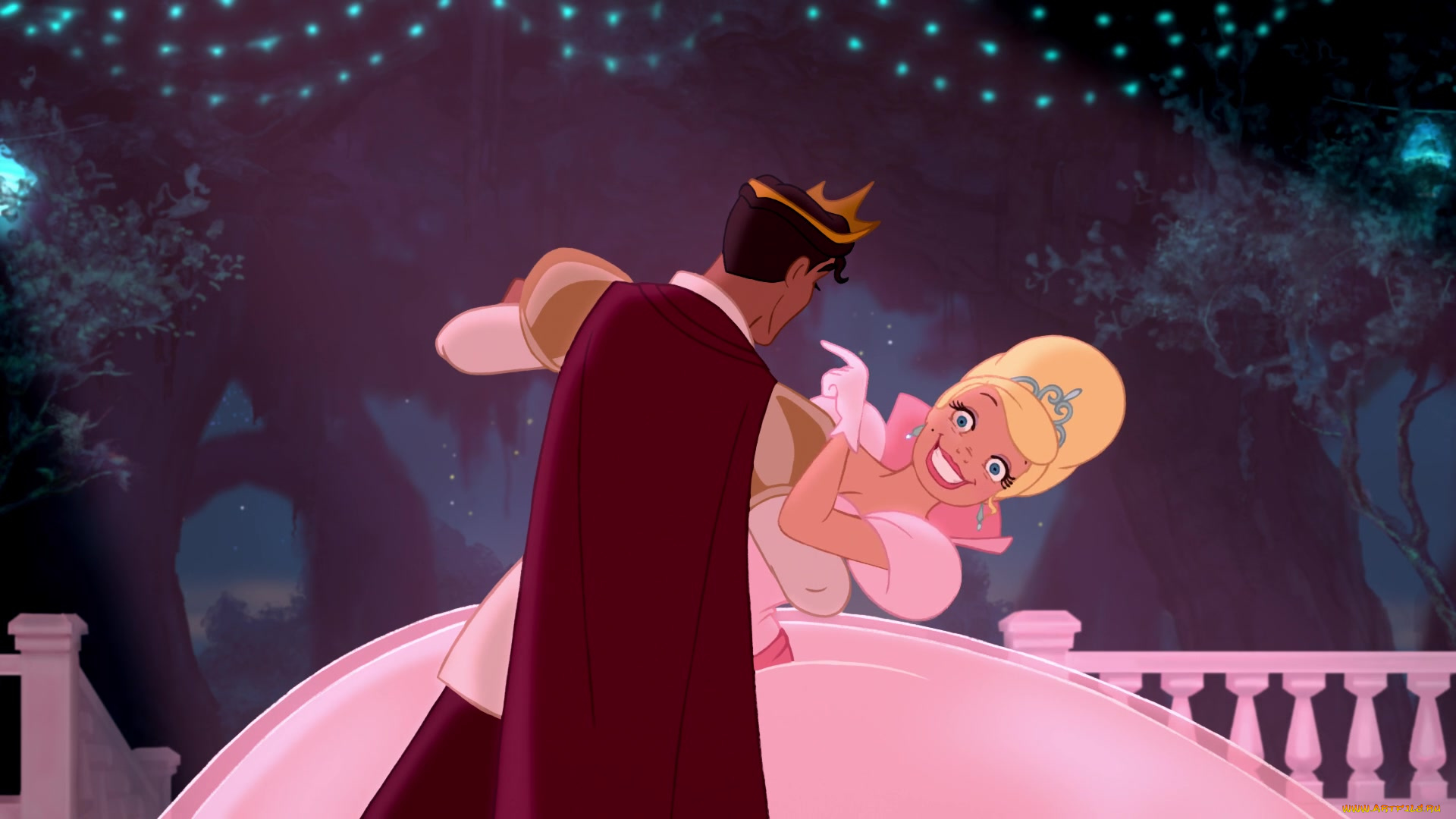 мультфильмы, the, princess, and, the, frog, танец, улыбка, принц, принцесса