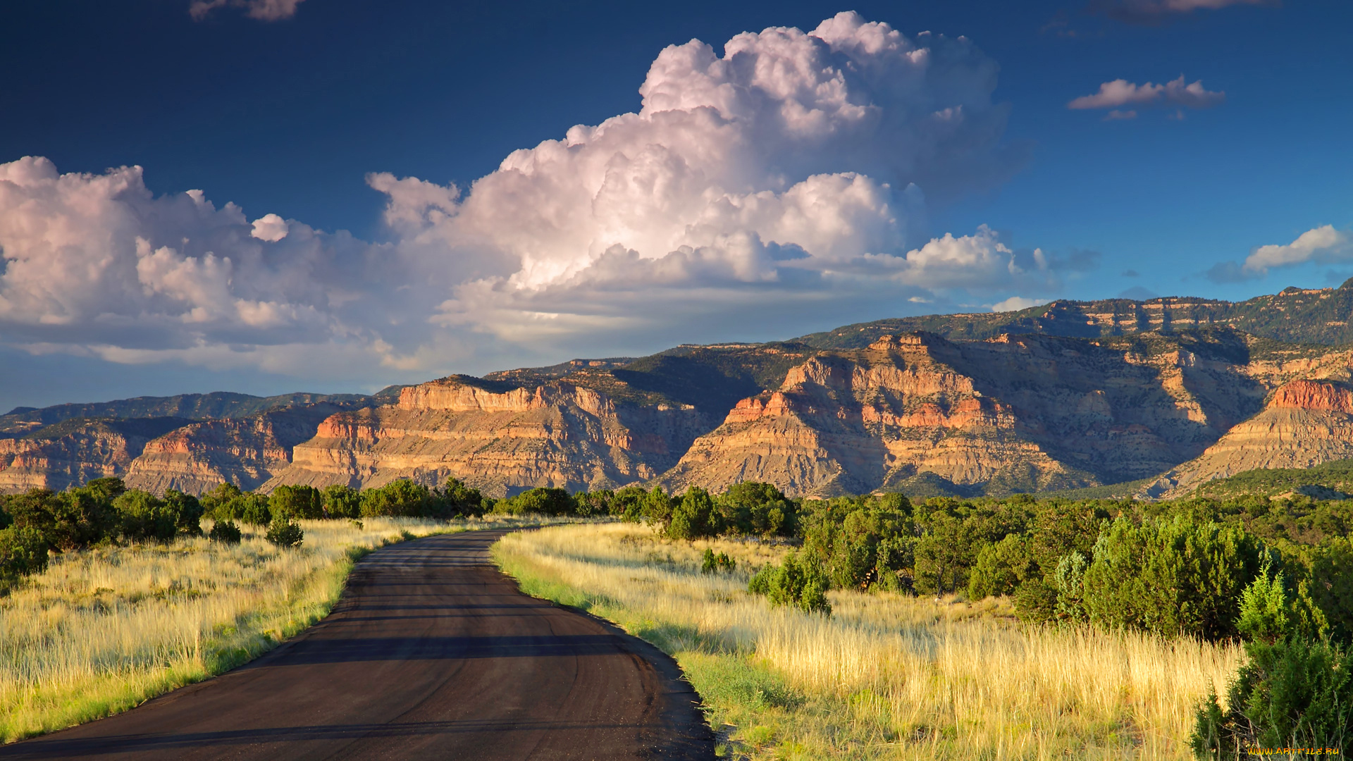 природа, дороги, рассвет, горы, utah, юта, облака