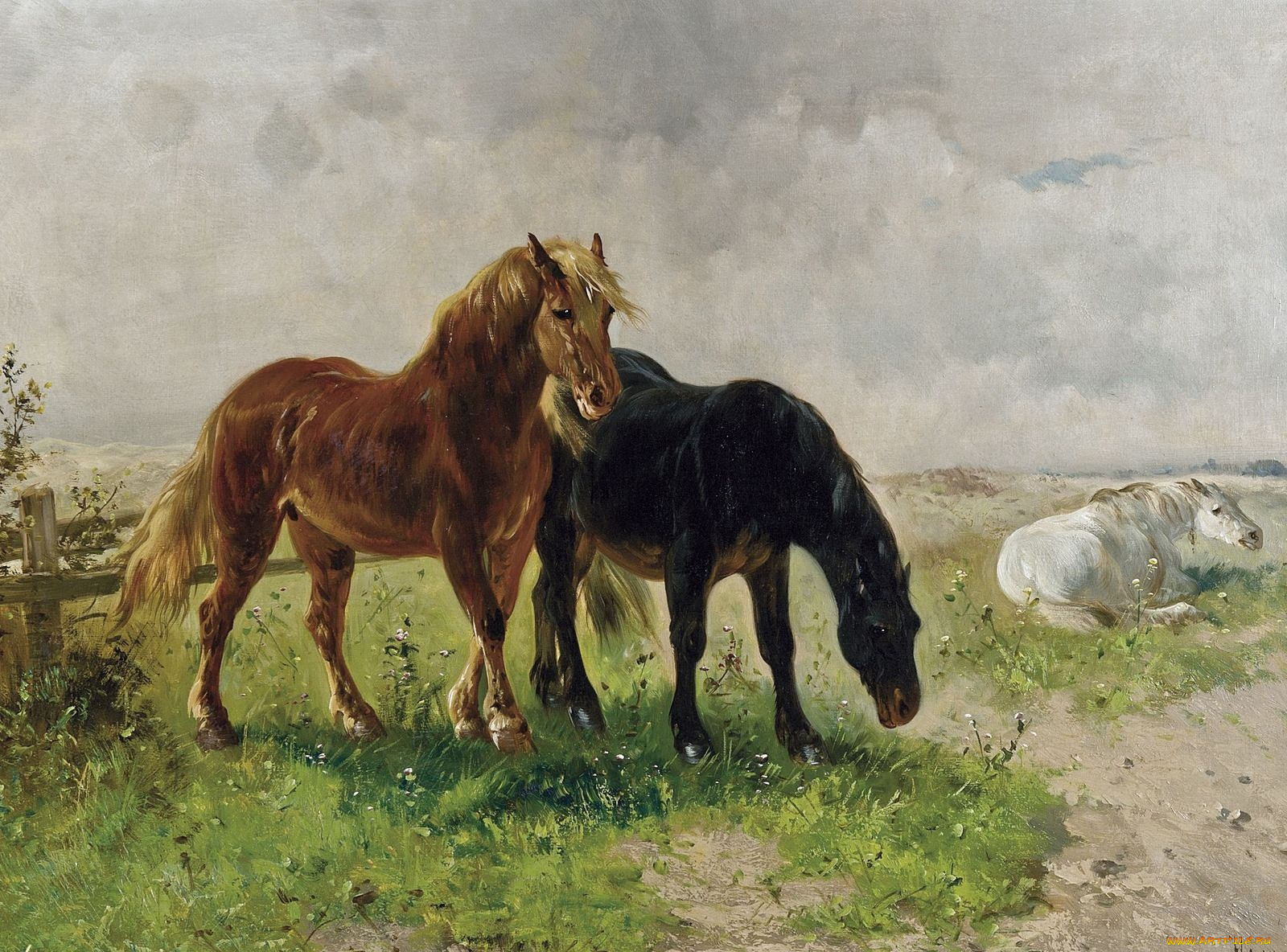 рисованные, henry, schouten, лошади