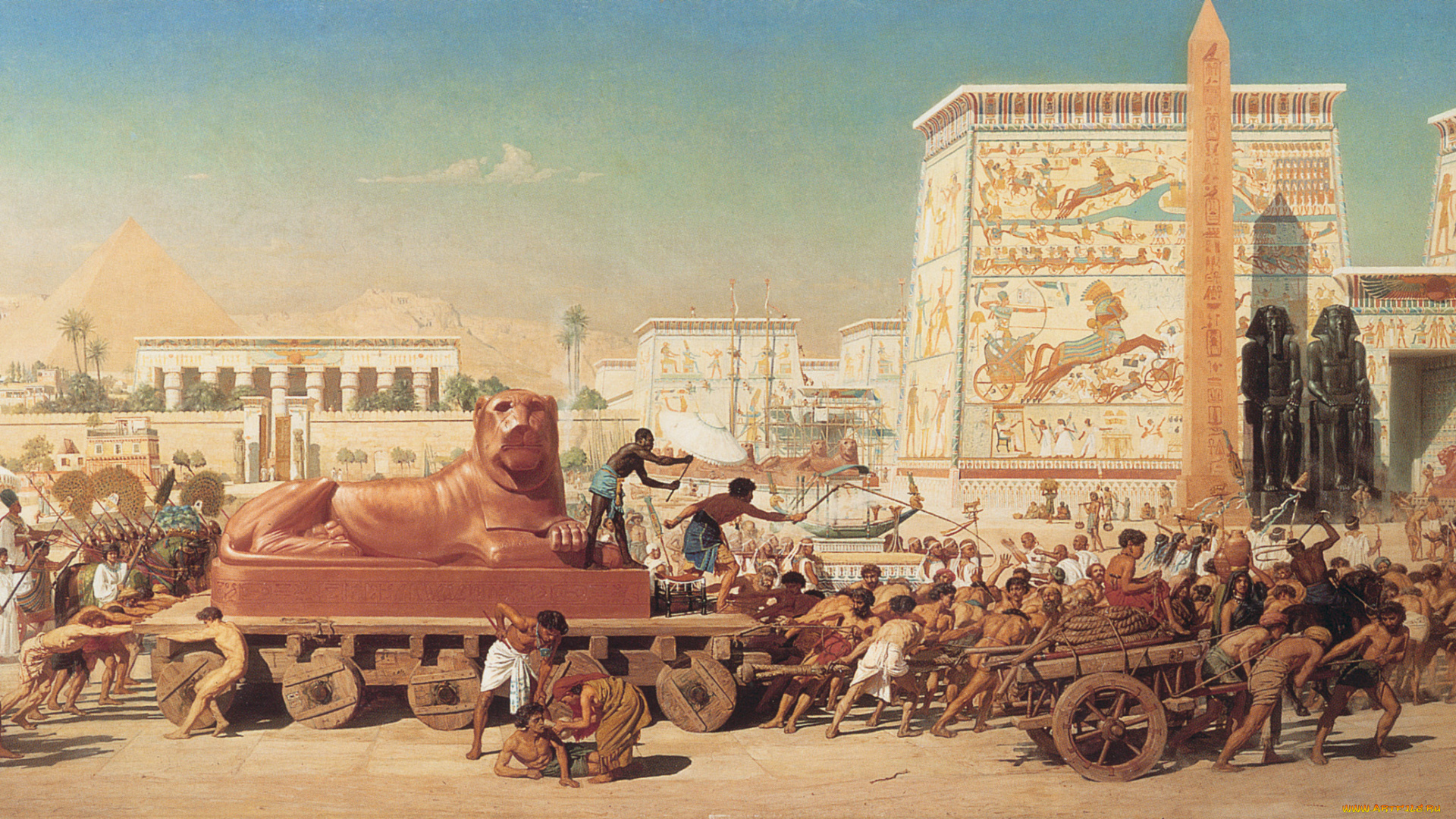 рисованные, edward, poynter, 1867, painting, israel, in, egypt