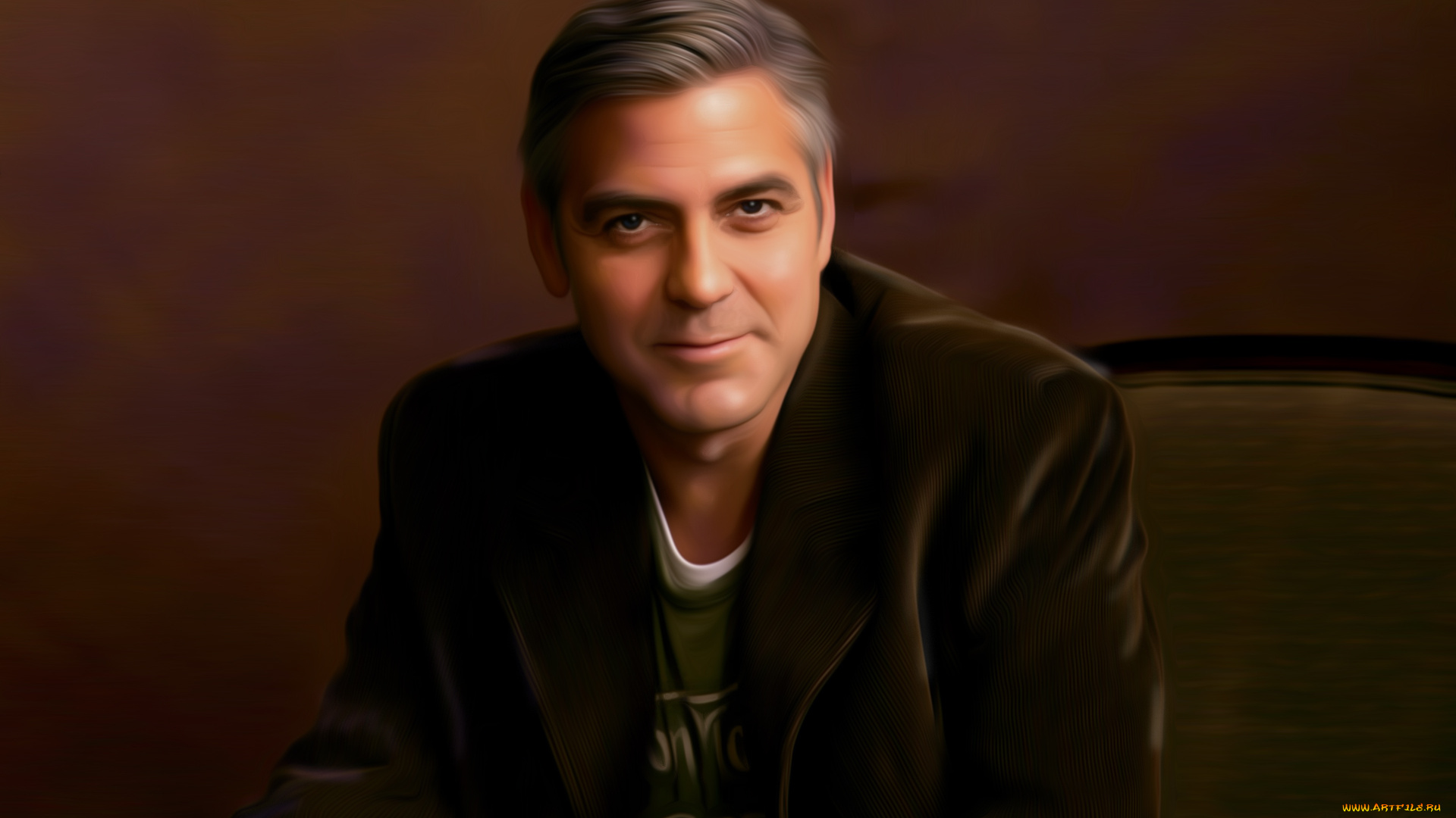 рисованные, люди, george, clooney